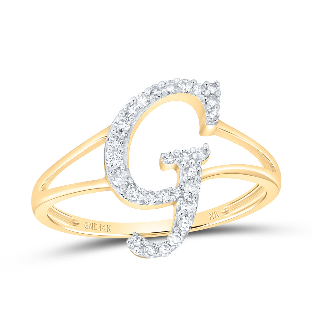 1/5Ctw-Nat Dia Nk Gift Initial "G" Ladies Ring (1.71 grams)
