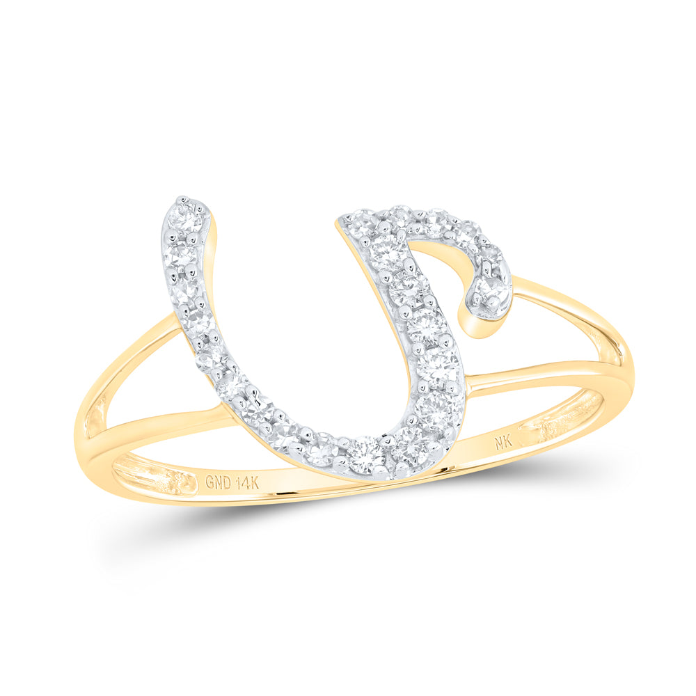 1/6Ctw-Nat Dia Nk Gift Initial "U" Ladies Ring (1.45 grams)