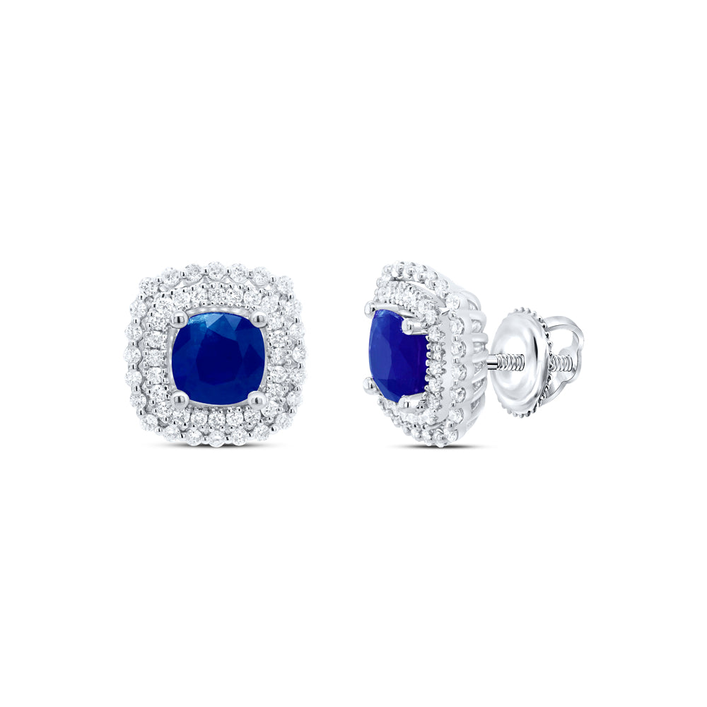 14Kt Gold 5/8Ctw-Diamond Ana M 6 Mm Cu-Bs Nat Gem Earring