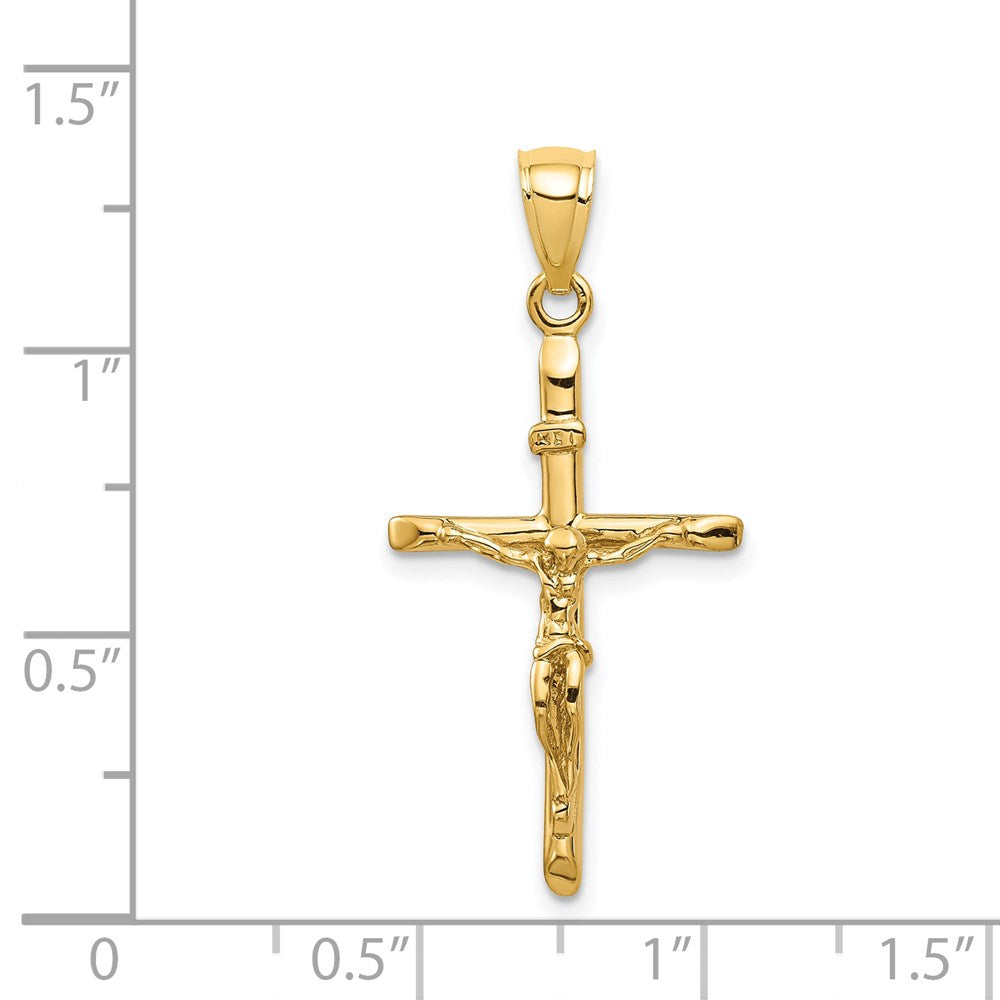 14k Yellow Gold 17 mm INRI Jesus Crucifix Pendant (2.08 grams)