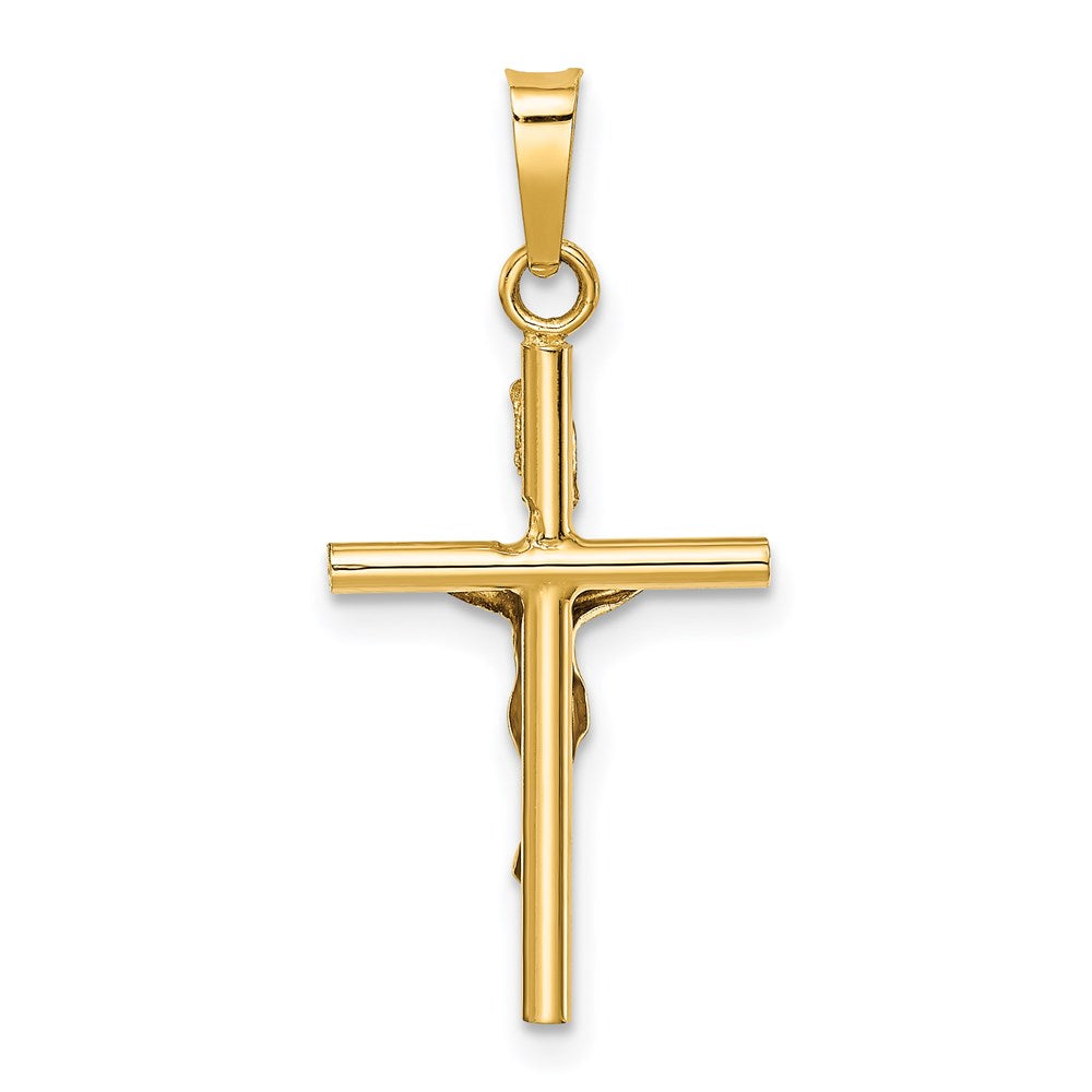 14k Two-tone 14 mm INRI Jesus Crucifix Pendant (0.87 grams)