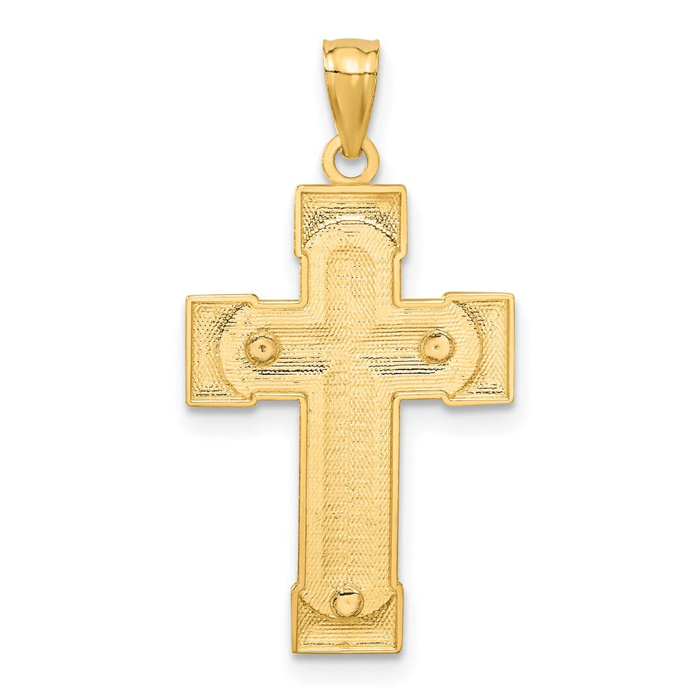 14k Two-tone 17 mm Jesus Crucifix Pendant (1.42 grams)