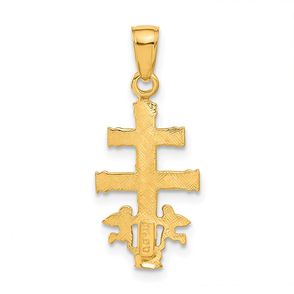 14k Yellow Gold 13 mm Cara Vaca Jesus Crucifix Pendant (0.92 grams)