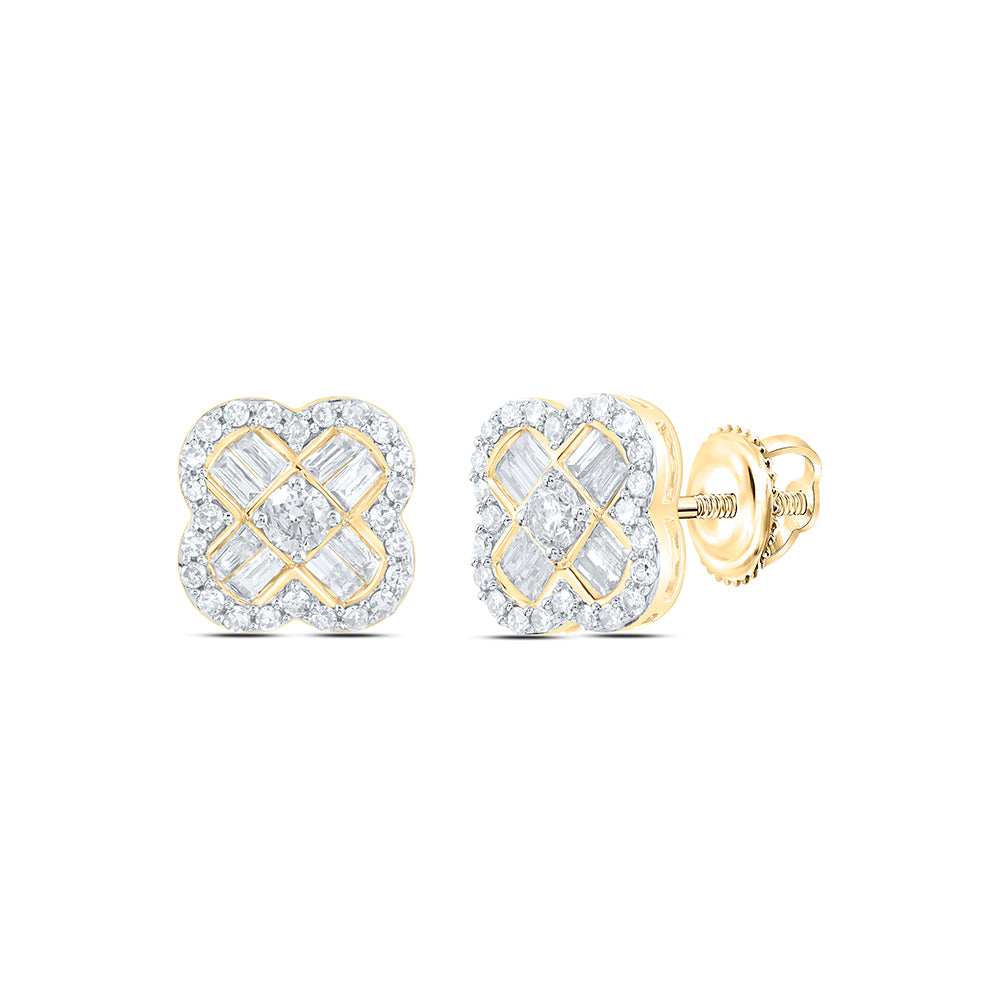 10Kt Gold 3/4Ctw-Dia Nk Gift Clover Earring