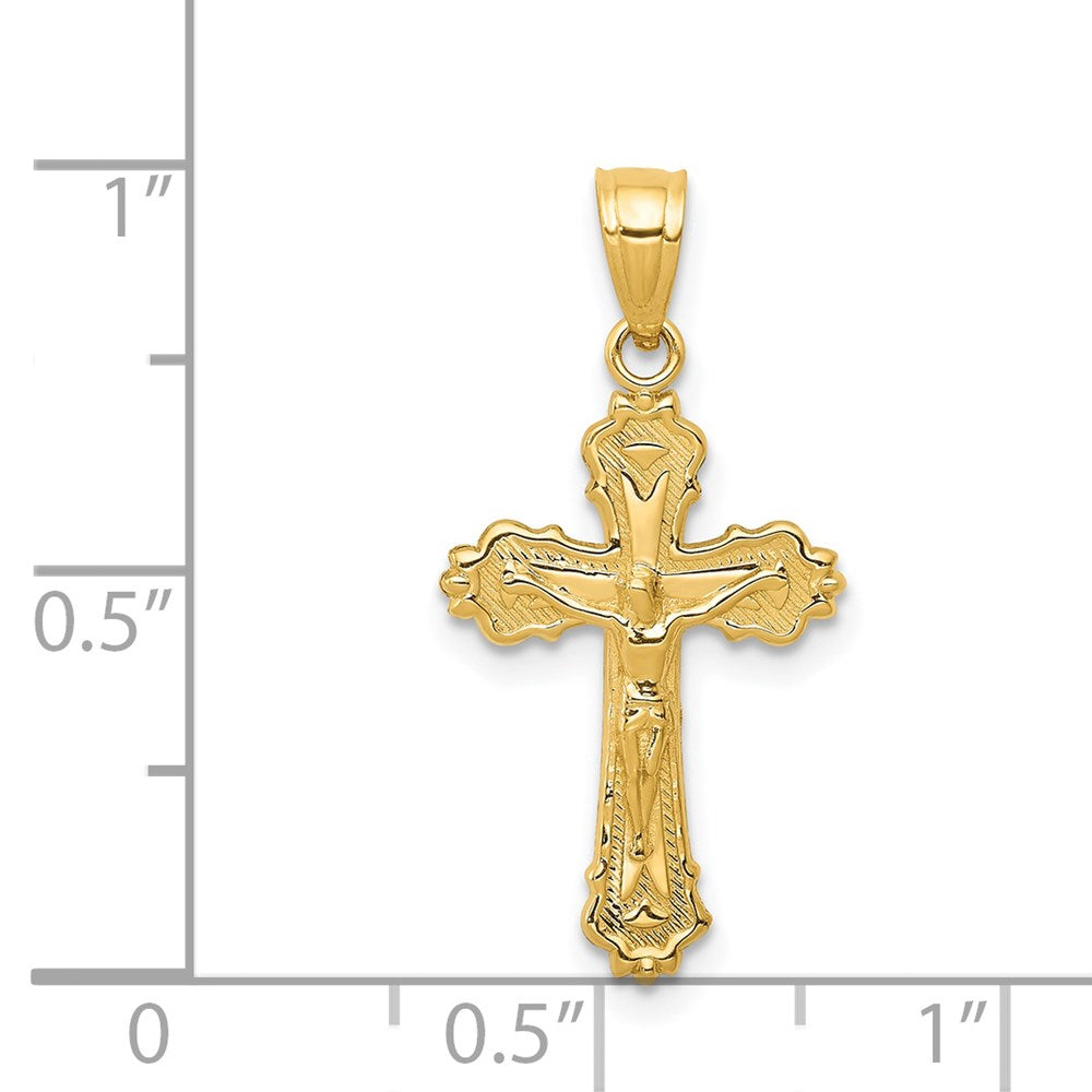 14k Yellow Gold 13 mm Small Jesus Crucifix Charm (0.64 grams)