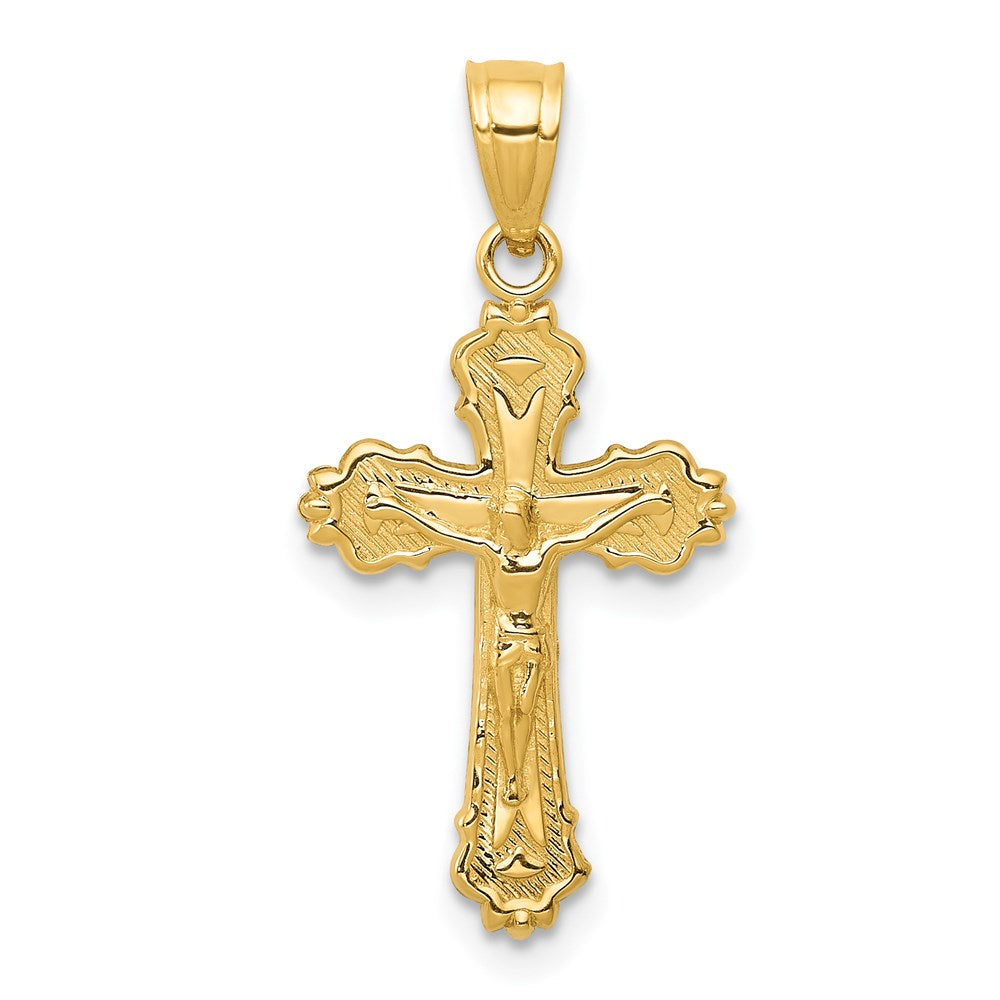 14k Yellow Gold 13 mm Small Jesus Crucifix Charm (0.64 grams)