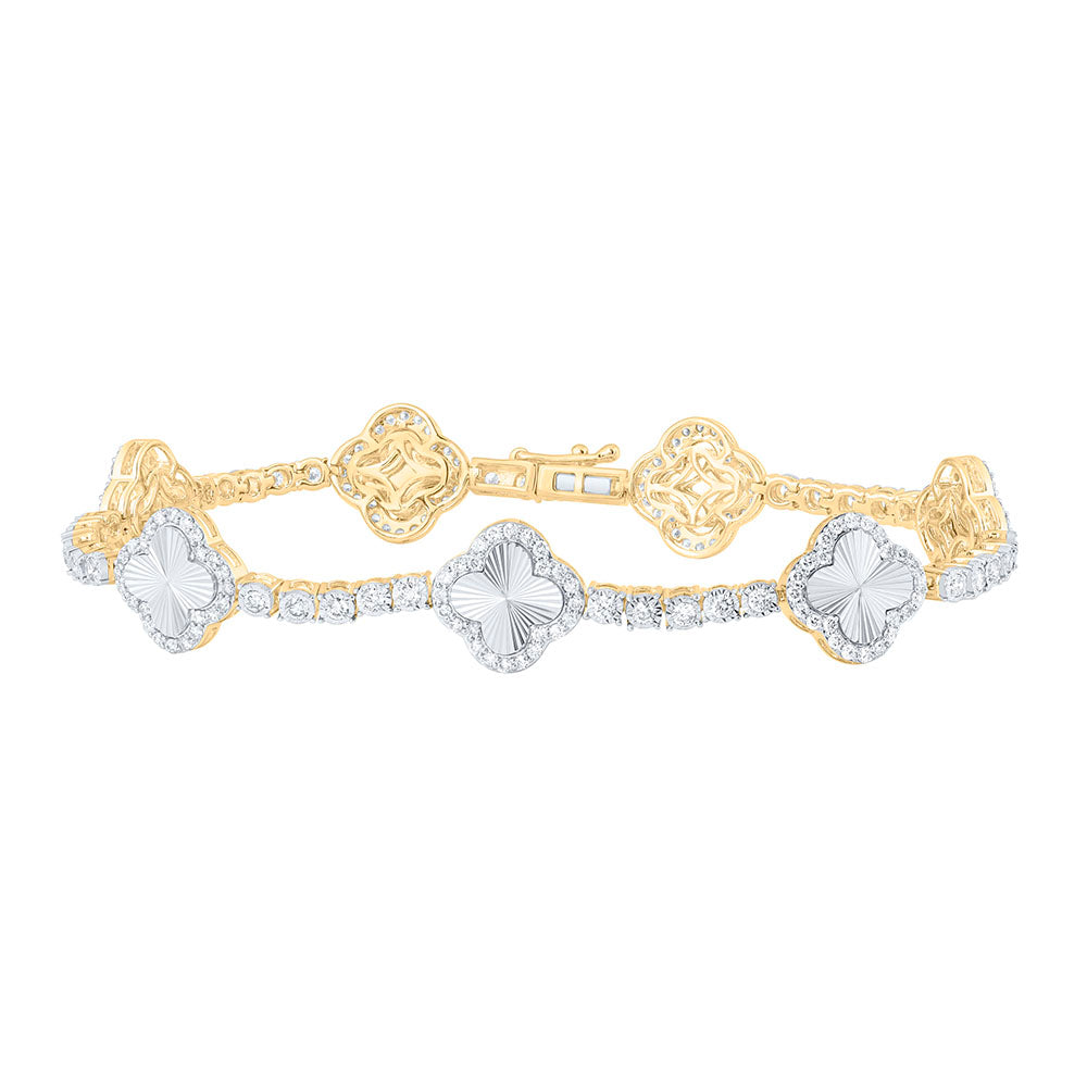 10Kt Gold 1 7/8Ctw-Dia Nk Fashion Clover Bracelet (7.25 Inch)
