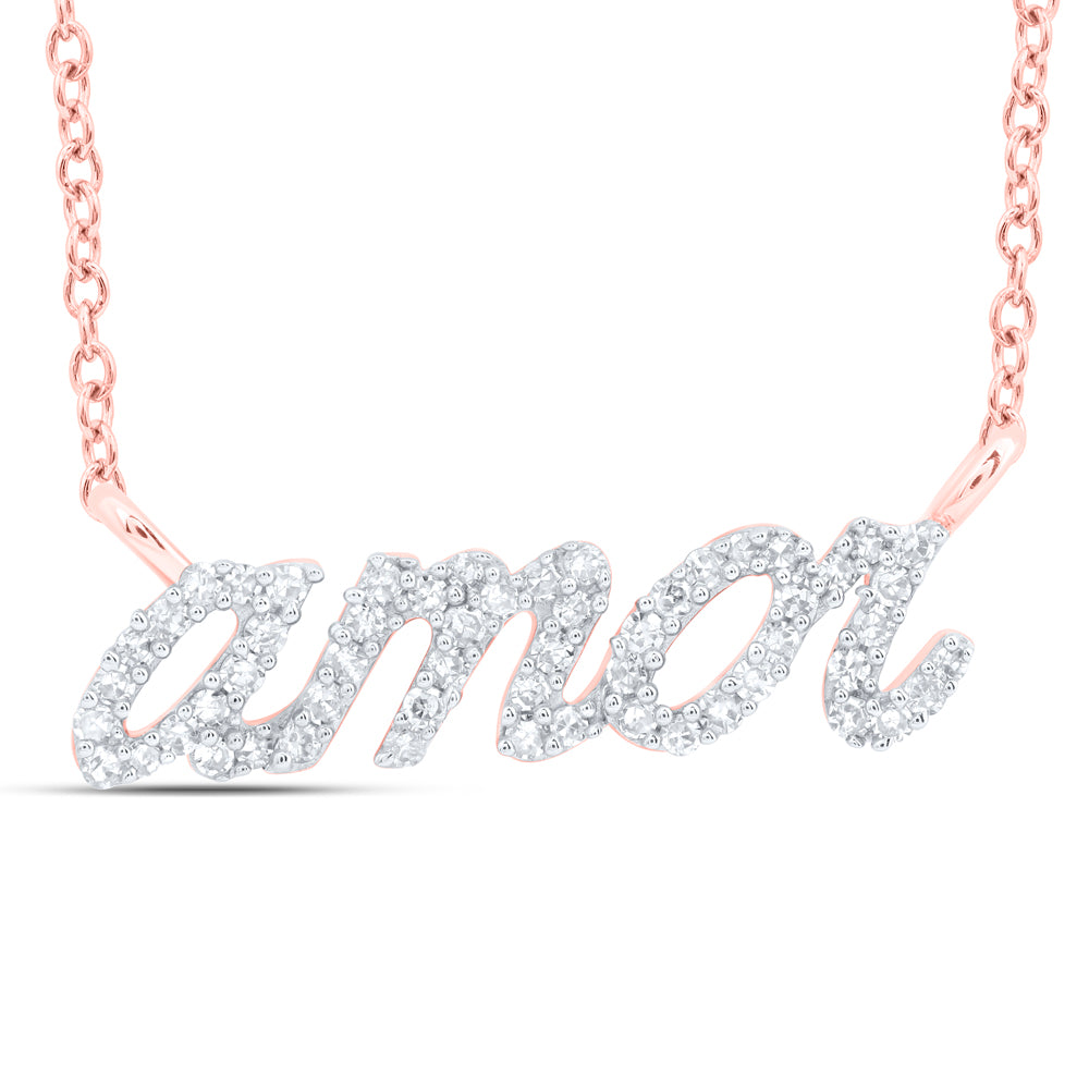 10Kt Gold 1/5Ctw-Dia Nk Gift Amor" Necklace (18 Inch)"