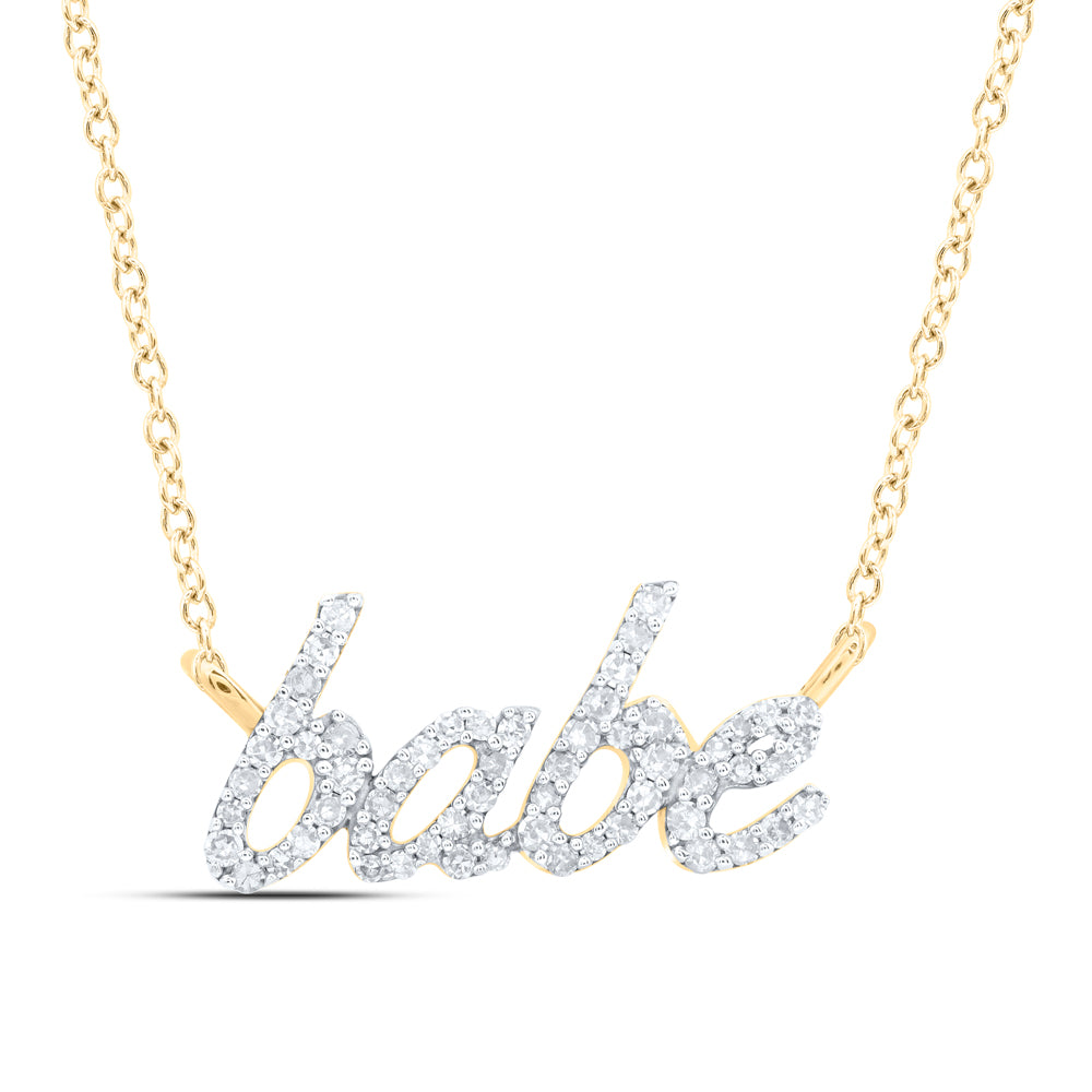 10Kt Gold 1/4Ctw-Dia Nk Gift Babe" Necklace (18 Inch)"