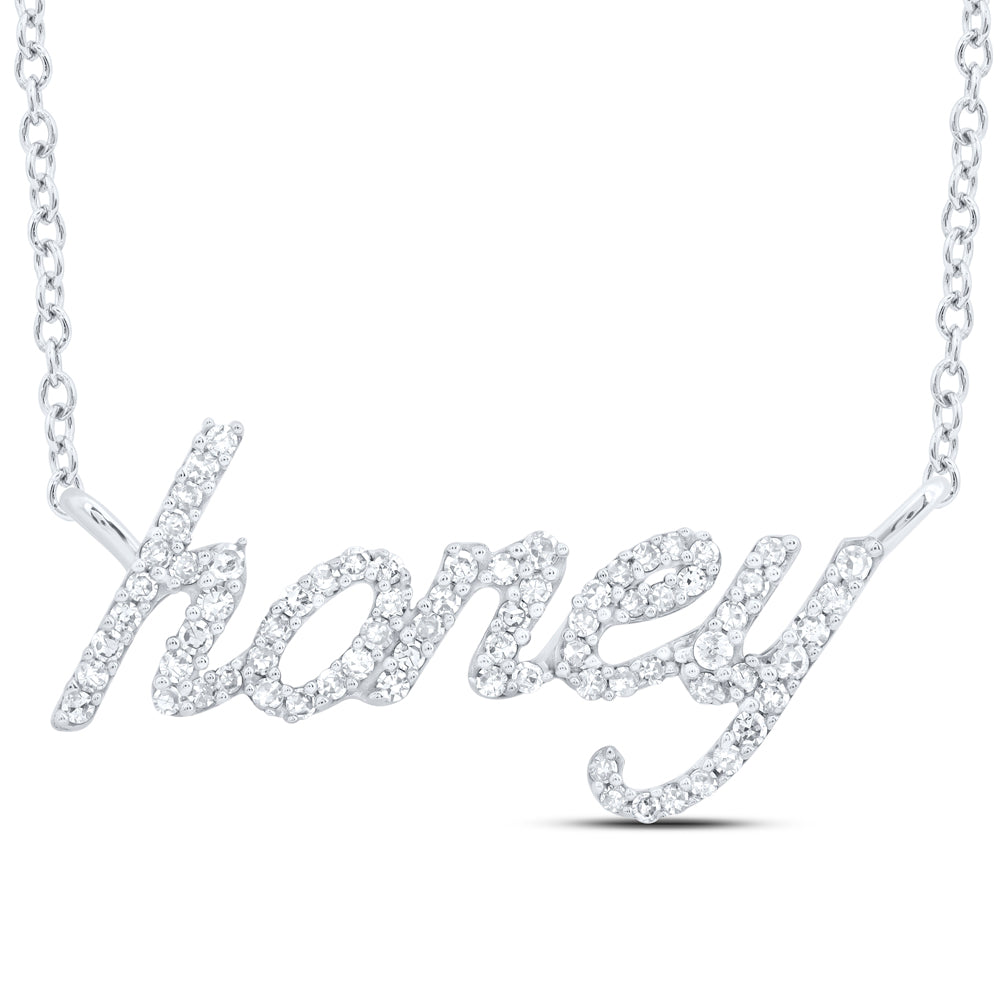 10Kt Gold 1/3Ctw-Diamond Gift Honey" Necklace (18 Inch)"
