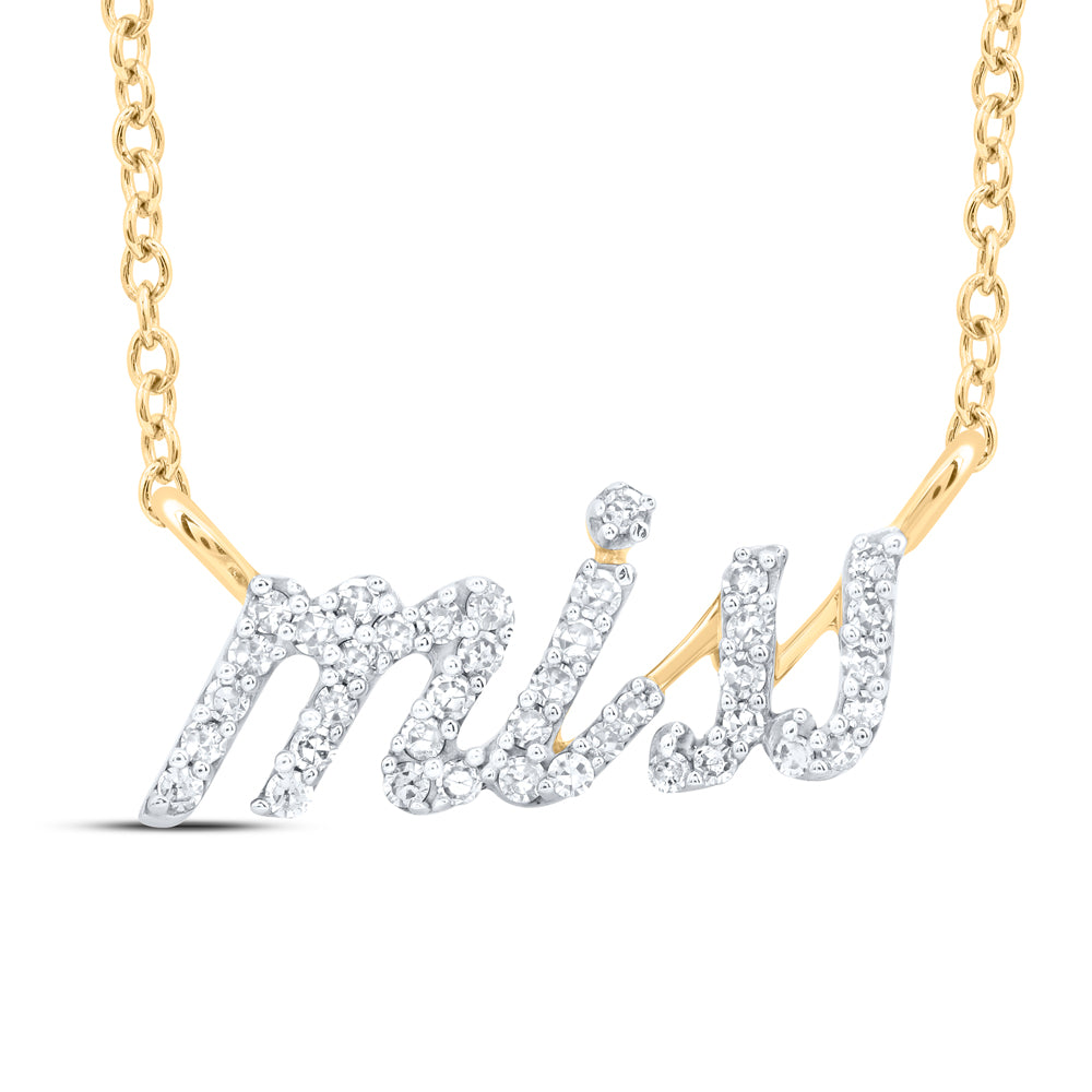 10Kt Gold 1/6Ctw-Dia Nk Gift Miss" Necklace (18 Inch)"