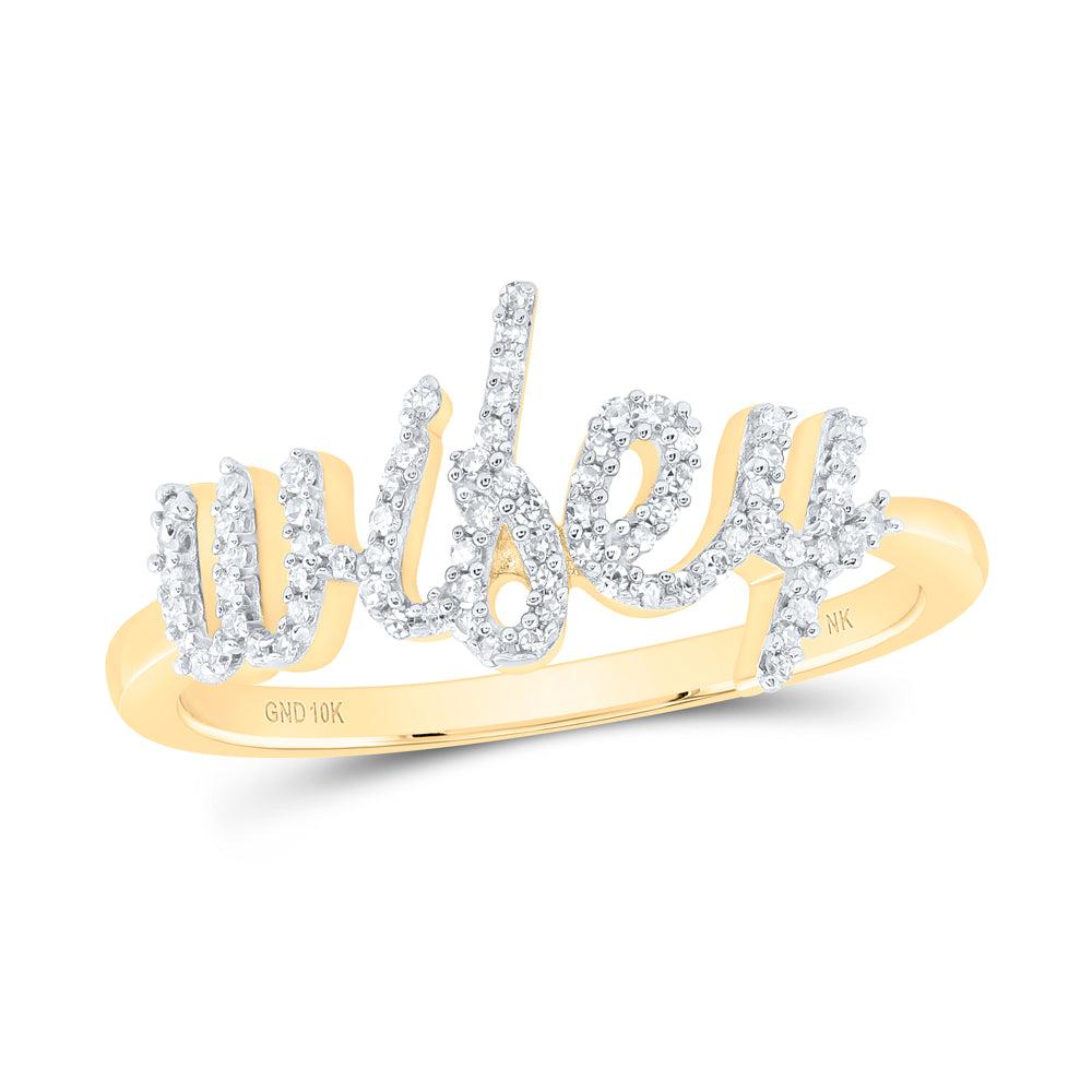 1/6Ctw-Nat Dia Nk Gift "Wifey" Ladies Ring (1.92 grams)