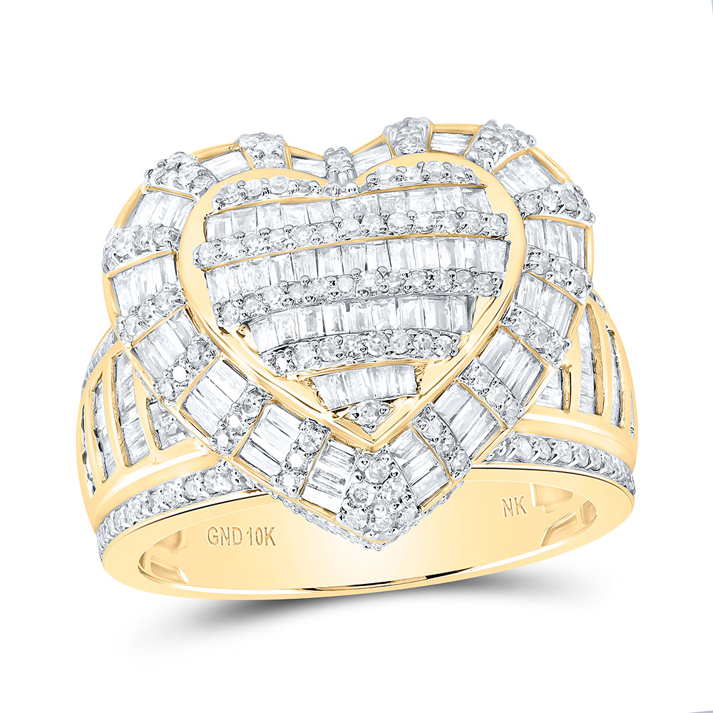 1 7/8Ctw Nat Dia Nk Fashion Heart Ring (7.3 grams)