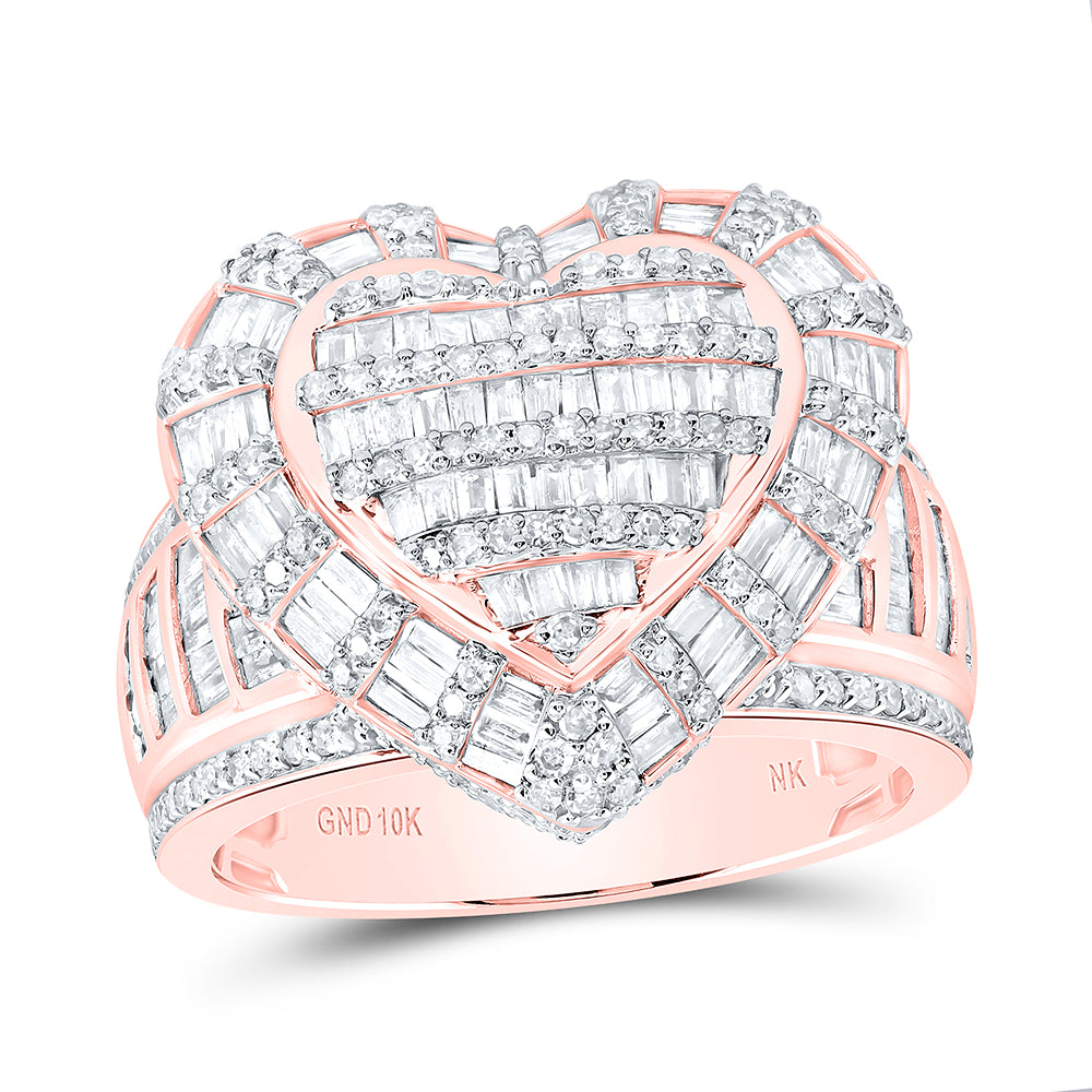 1 7/8Ctw Nat Dia Nk Fashion Heart Ring (7.19 grams)