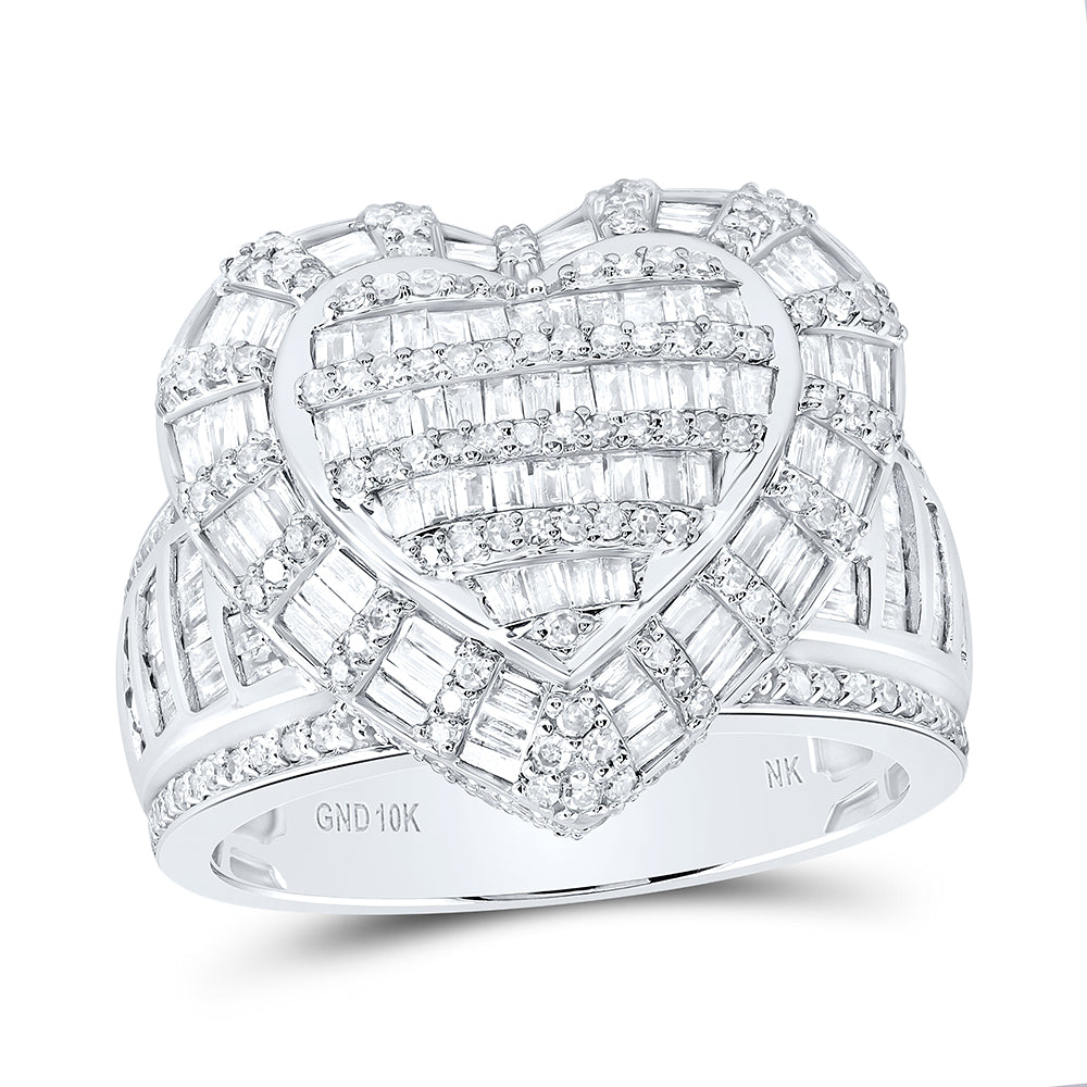1 7/8Ctw Nat Dia Nk Fashion Heart Ring (7.72 grams)