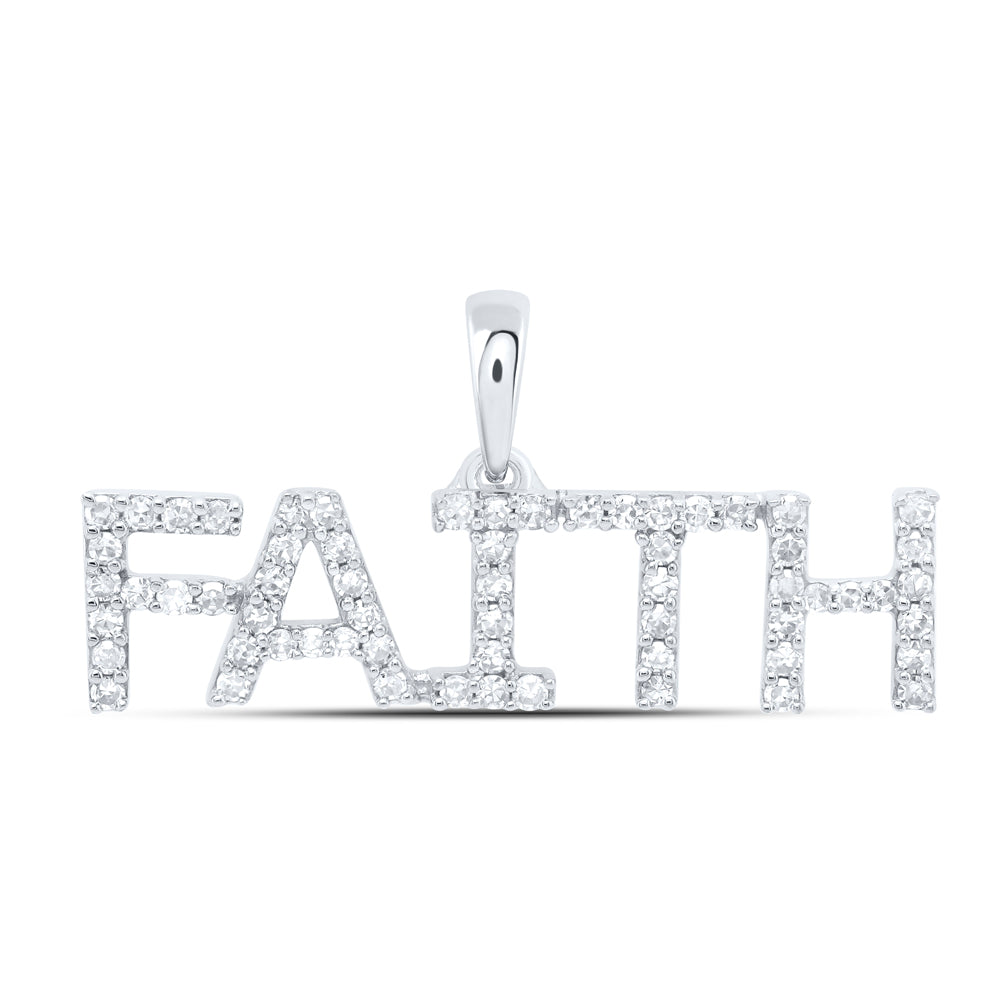 10Kt Gold 1/4Ctw-Dia Nk Fashion Faith" Pendant"