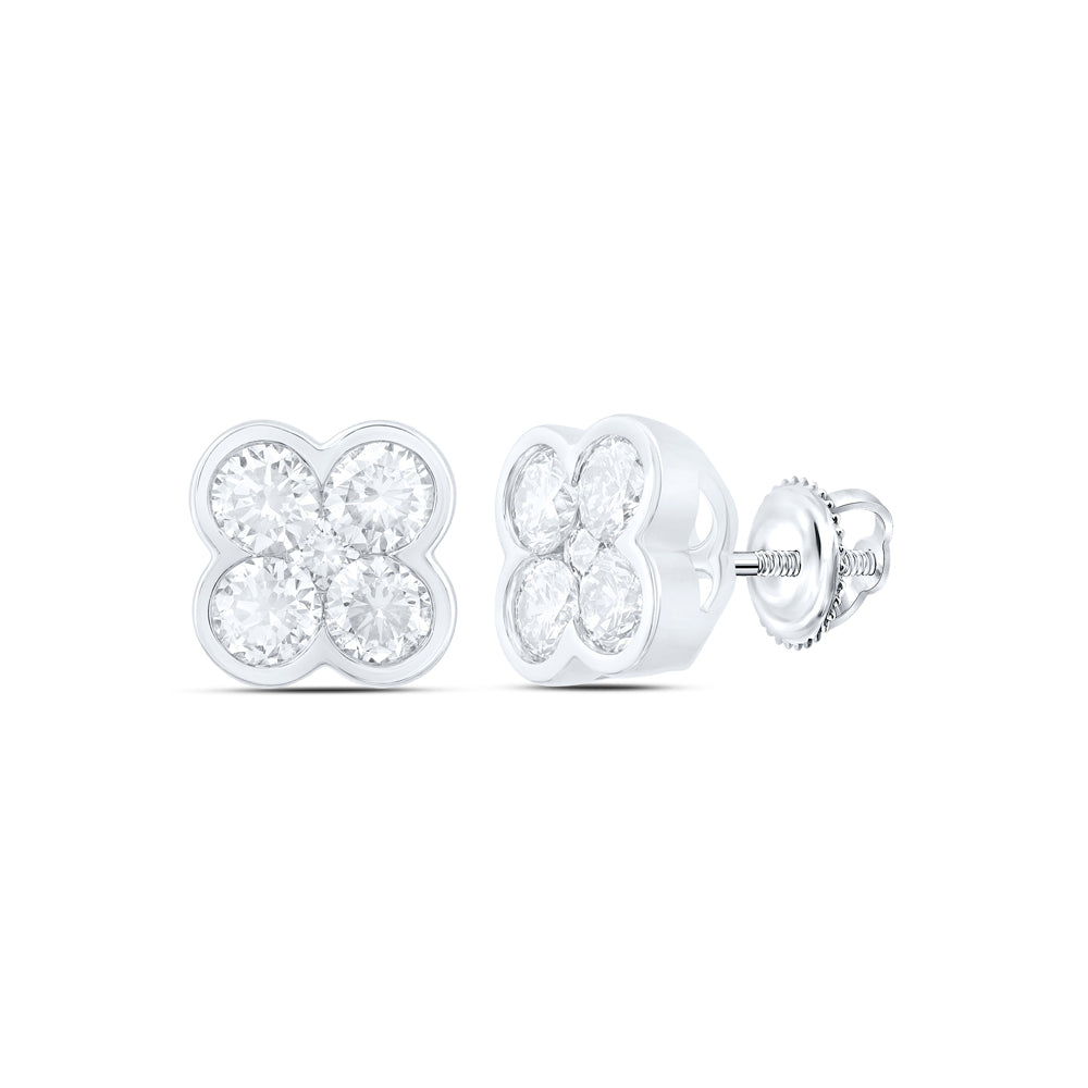 10Kt Gold 1Ctw-Dia Nk Fashion Clover Earring