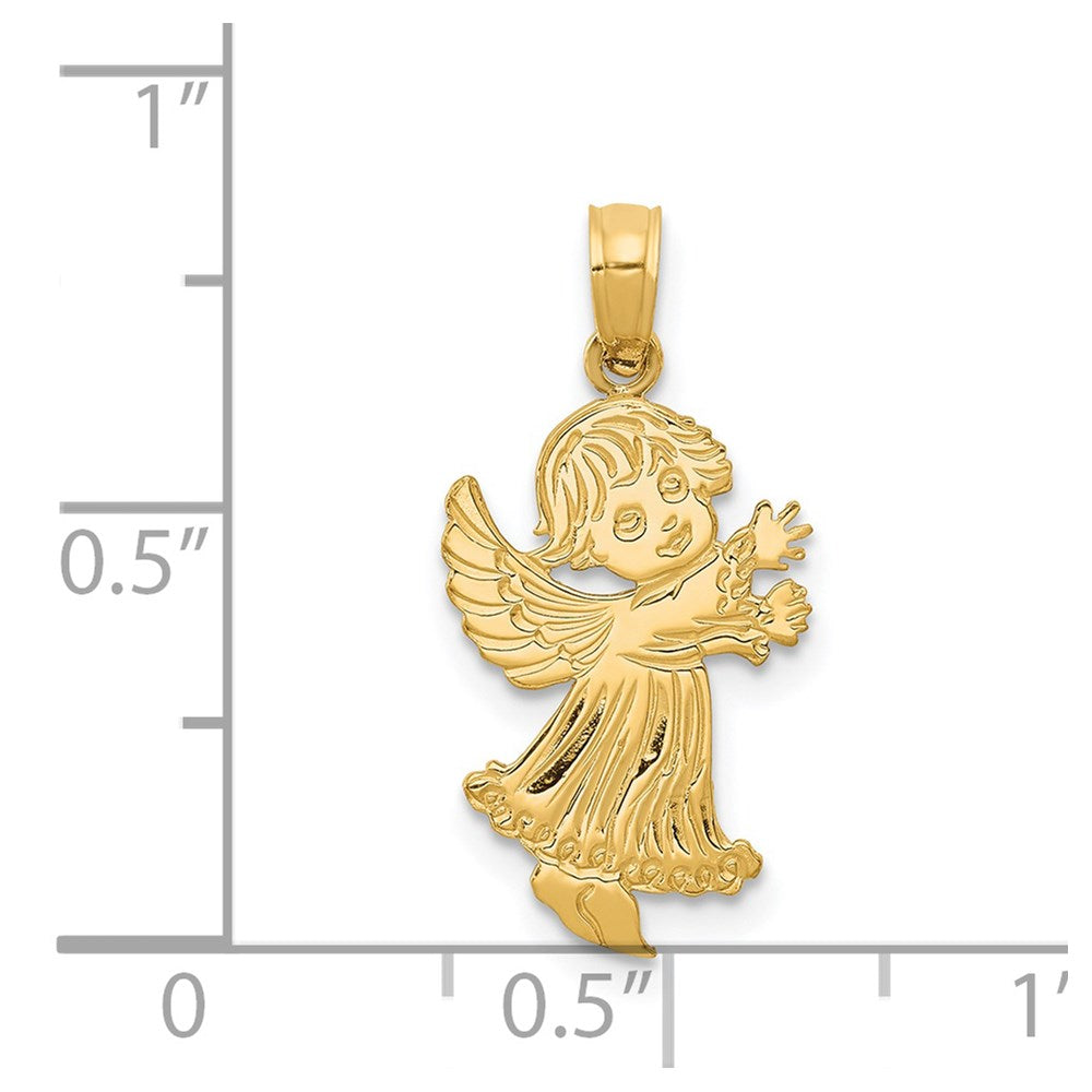 14k Yellow Gold 12 mm Angel Pendant (1.03 grams)