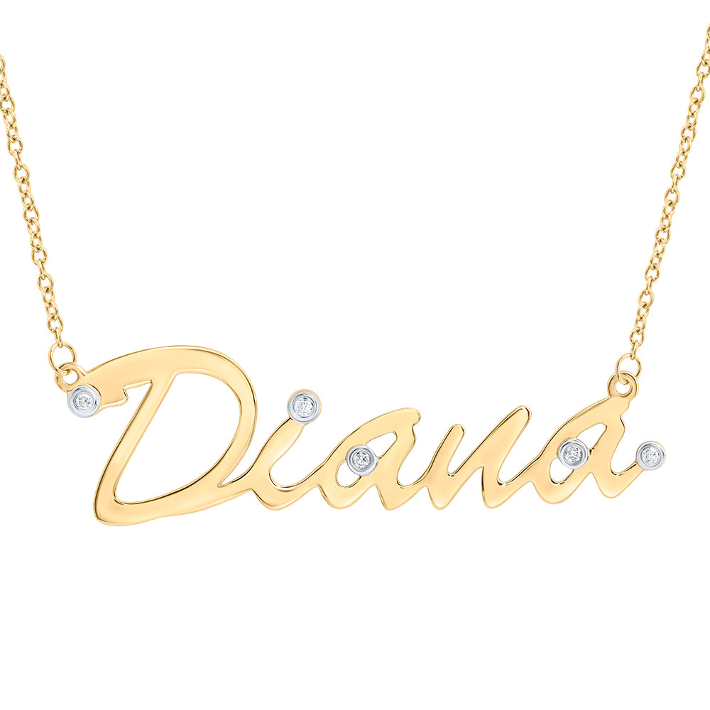 10Kt Gold 1/12Ctw-Diamond Gift Diana" Necklace (18 Inch)"