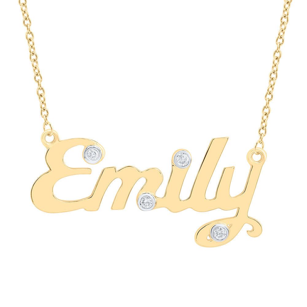 10Kt Gold 1/12Ctw-Dia Nk Gift Emily" Necklace (18 Inch)"