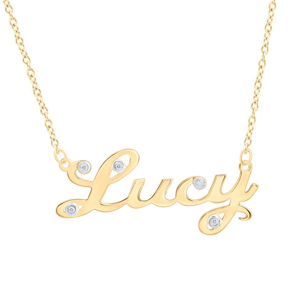 10Kt Gold 1/20Ctw-Dia Nk Gift Lucy" Necklace (18 Inch)"