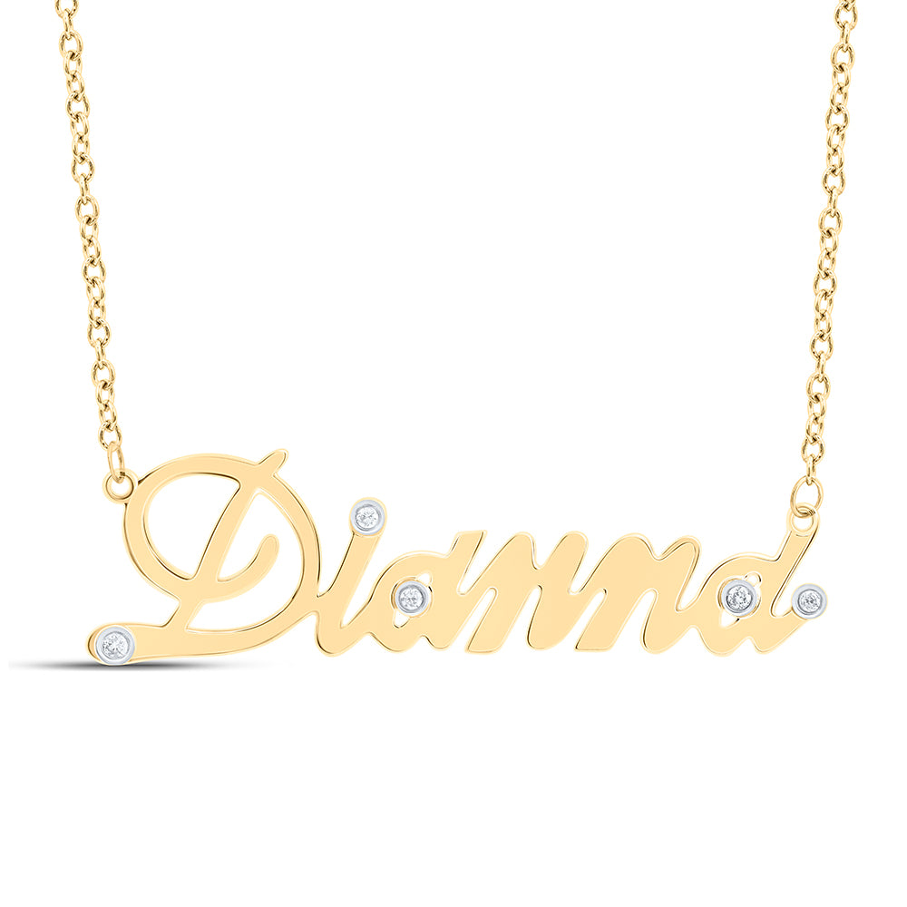 10Kt Gold 1/10Ctw-Diamond Gift Dianna" Necklace (18 Inch)"