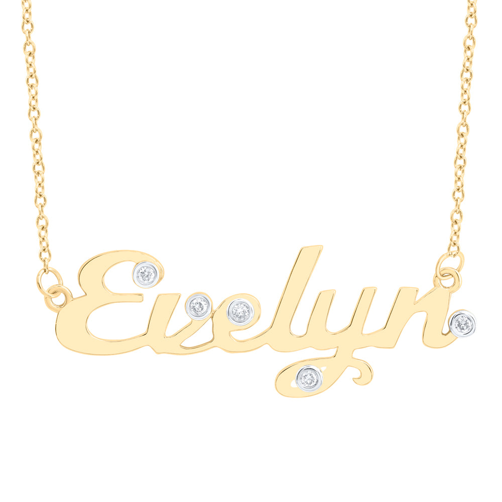 10Kt Gold 1/12Ctw-Dia Nk Gift Evelyn" Necklace (18 Inch)"