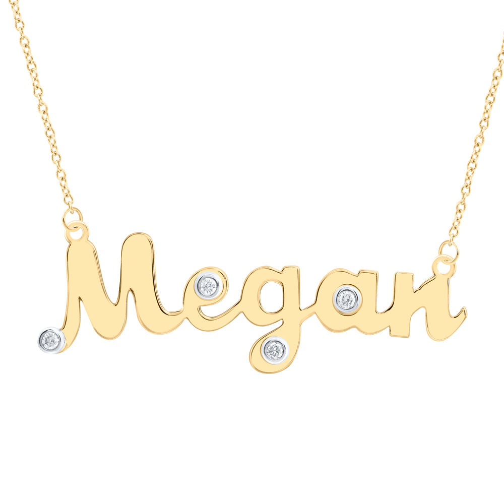10Kt Gold 1/12Ctw-Diamond Gift Megan" Necklace (18 Inch)"