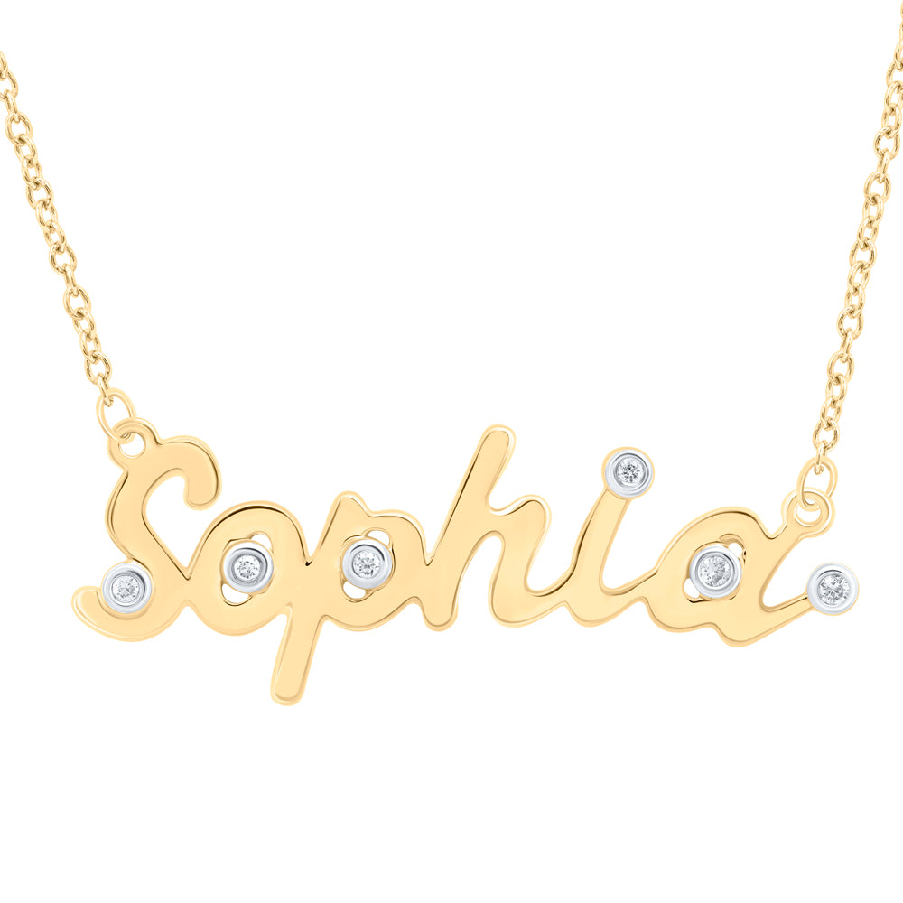 10Kt Gold 1/20Ctw-Dia Nk Gift Sophia" Necklace (18 Inch)"