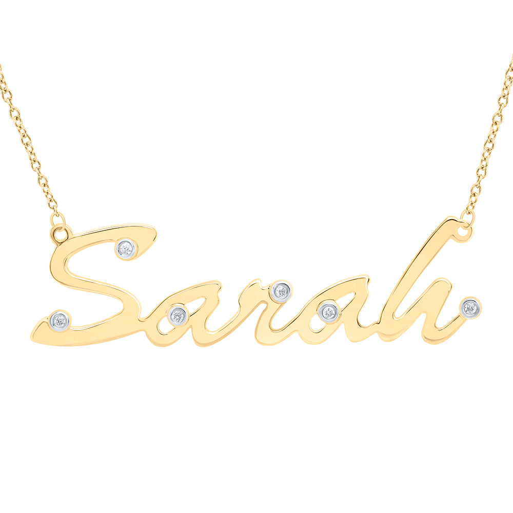 10Kt Gold 1/20Ctw-Diamond Gift Sarah" Necklace (18 Inch)"