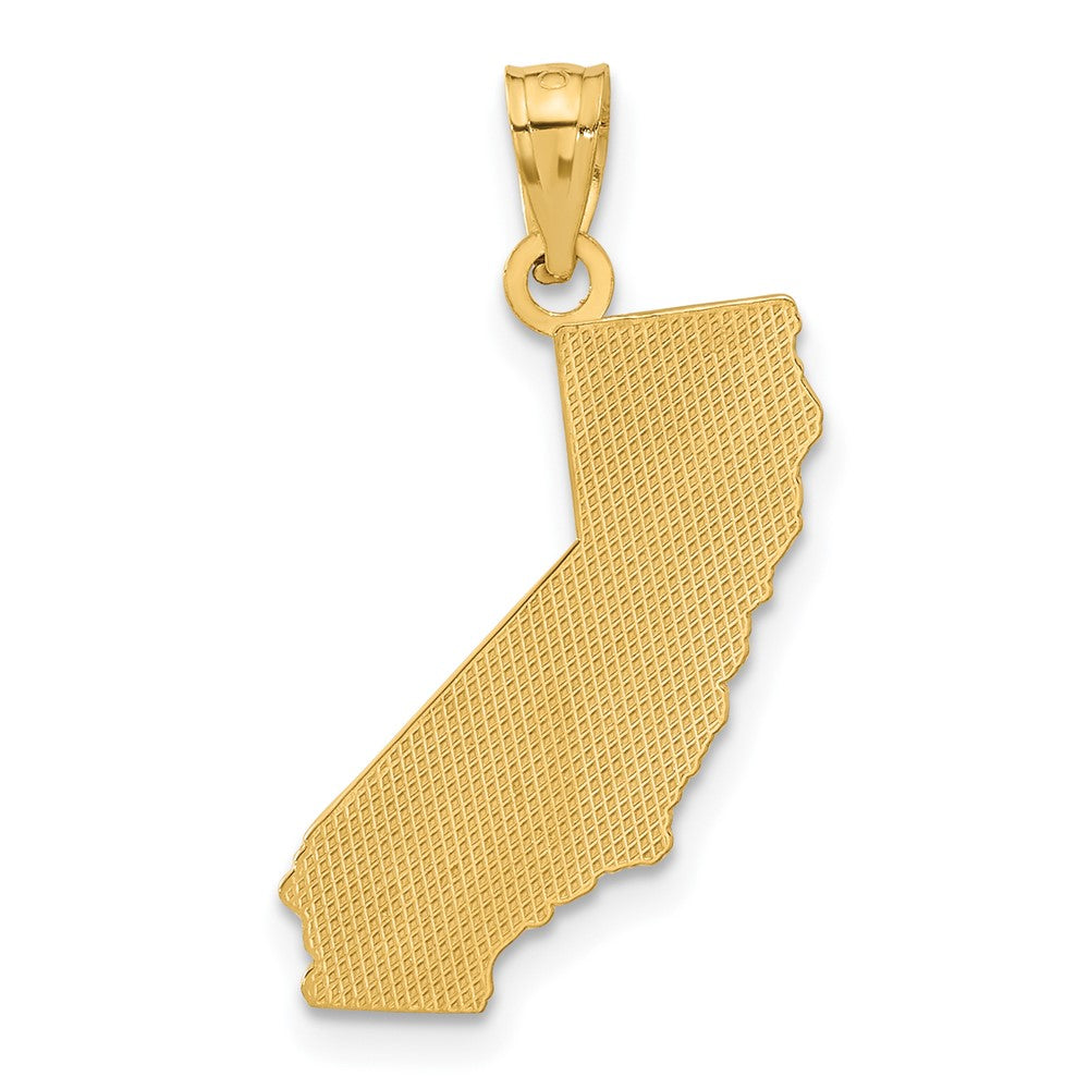 14k Yellow Gold 18 mm CALI GIRL State Map Pendant (1.08 grams)