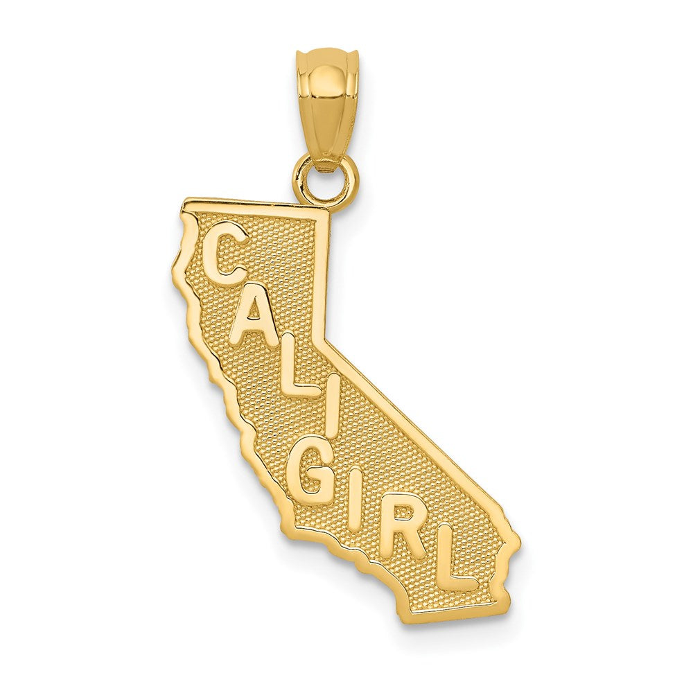 14k Yellow Gold 18 mm CALI GIRL State Map Pendant (1.08 grams)