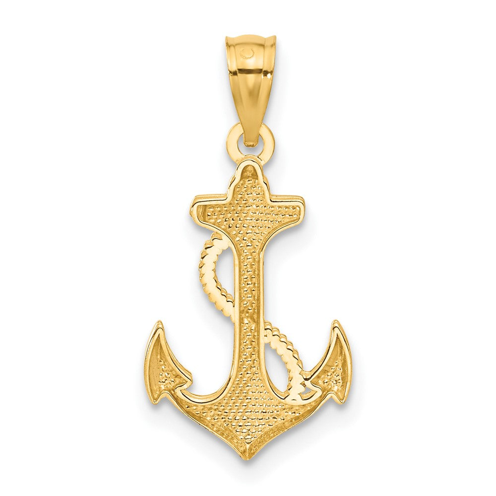 14k Yellow Gold 12 mm Polished Anchor Pendant (0.65 grams)