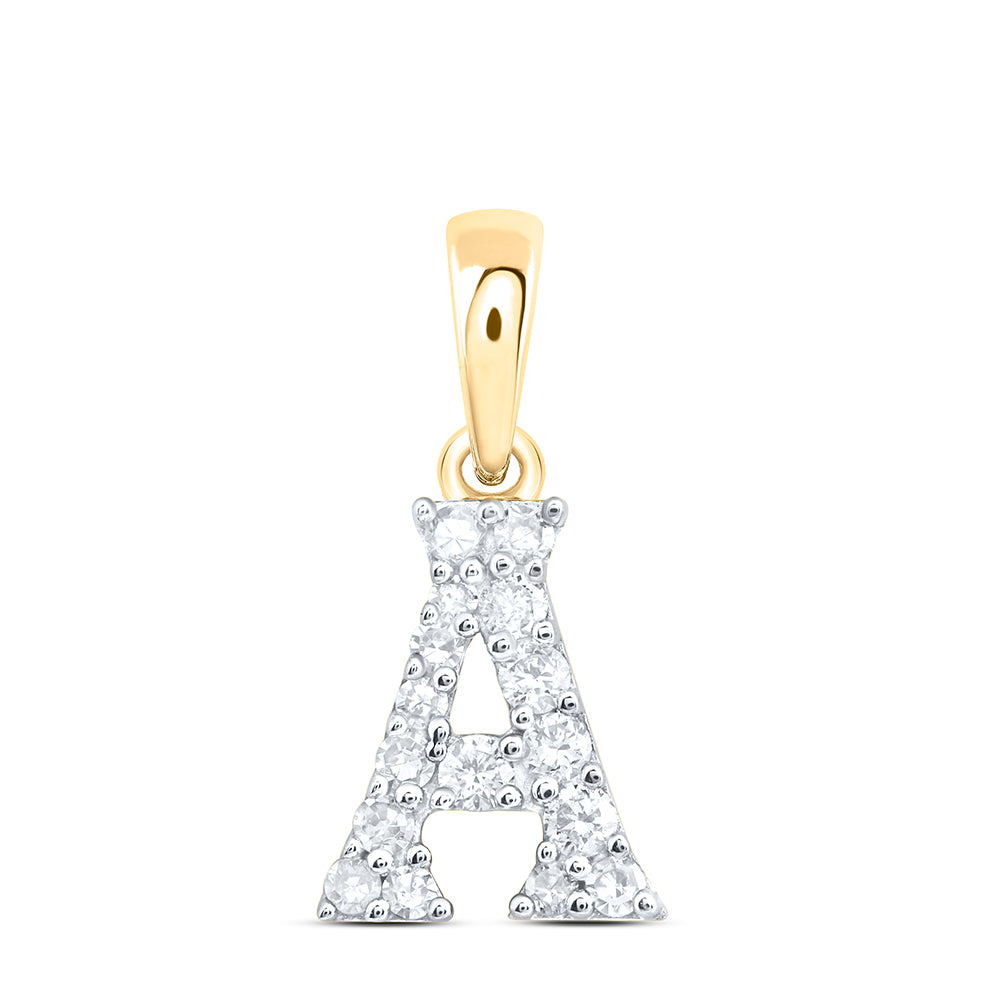 10Kt Gold 1/10Ctw-Dia Nk Gift Initial A" Pendant"