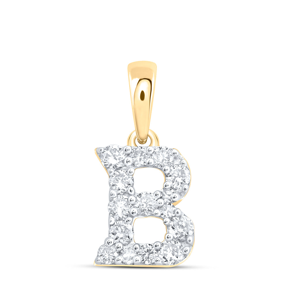 10Kt Gold 1/5Ctw-Dia Nk Gift Initial B" Pendant"