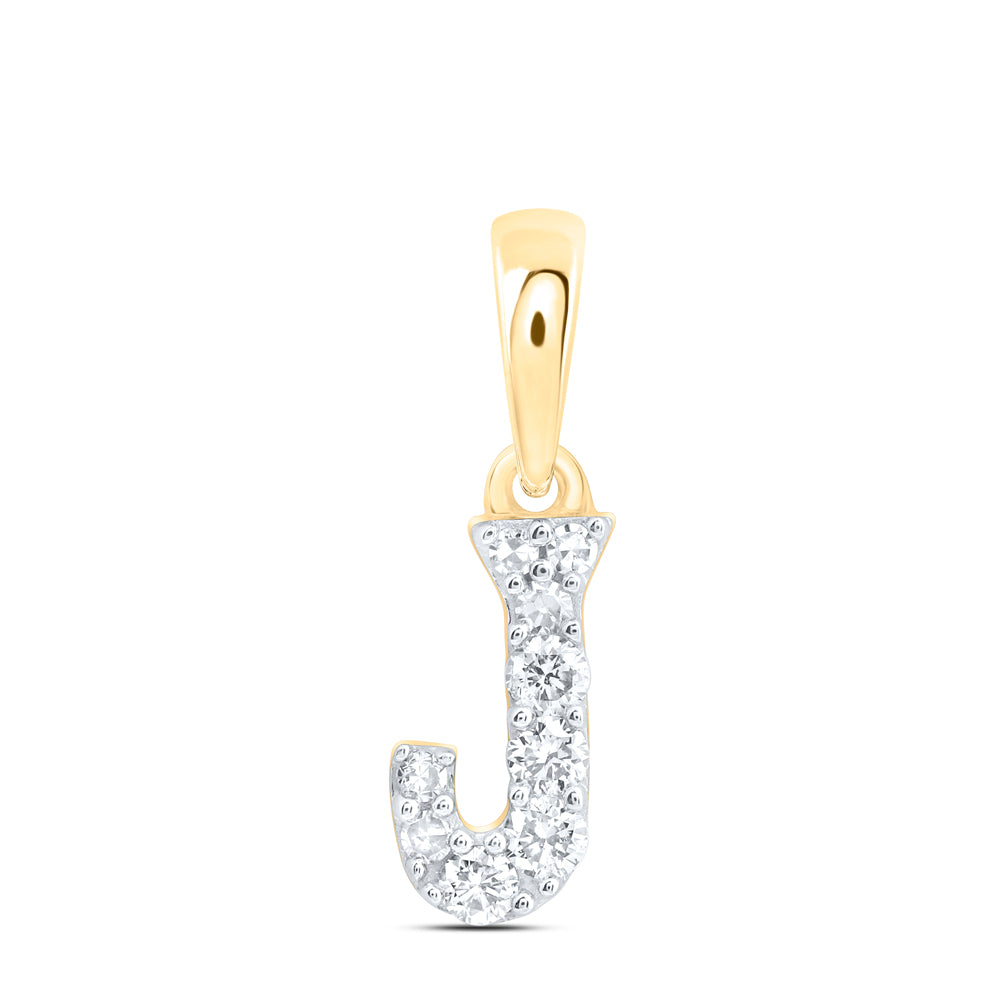 10Kt Gold 1/10Ctw-Dia Nk Gift Initial J" Pendant" (1.5 grams)