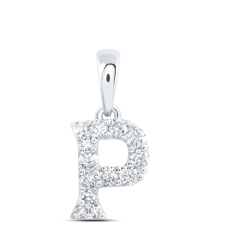 10Kt Gold 1/6Ctw-Dia Nk Gift Initial P" Pendant"