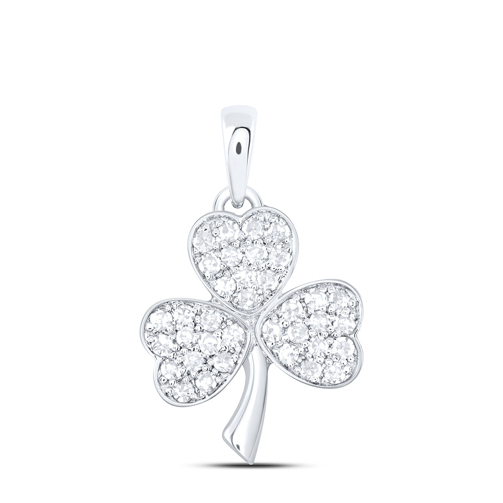 10Kt Gold 1/5Ctw-Dia Nk Clover 3 Leaf Fashion Pendant