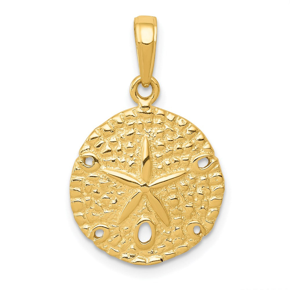 14k Yellow Gold 16 mm Sand Dollar Pendant (1.85 grams)