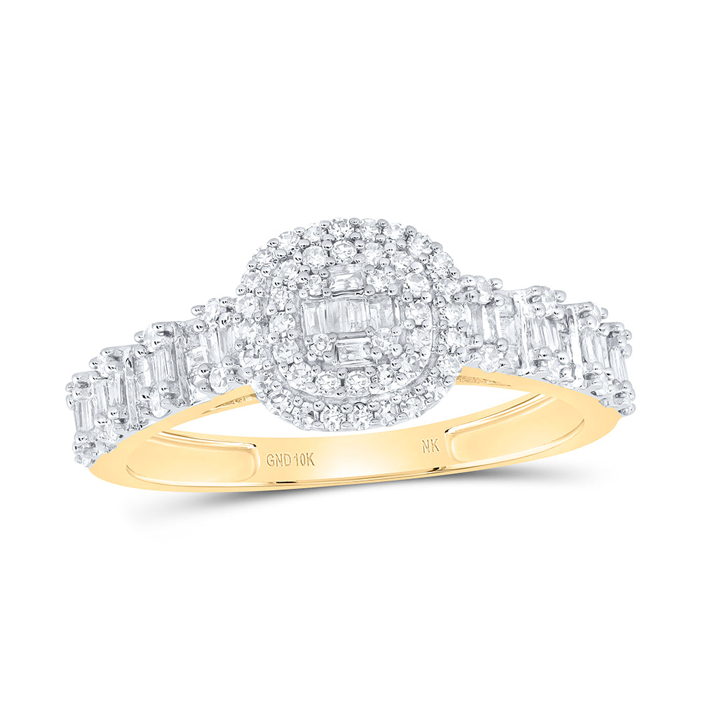 1/2Ctw-Nat Dia Nk Fashion Cushion Ladies Ring  (2.04 grams)