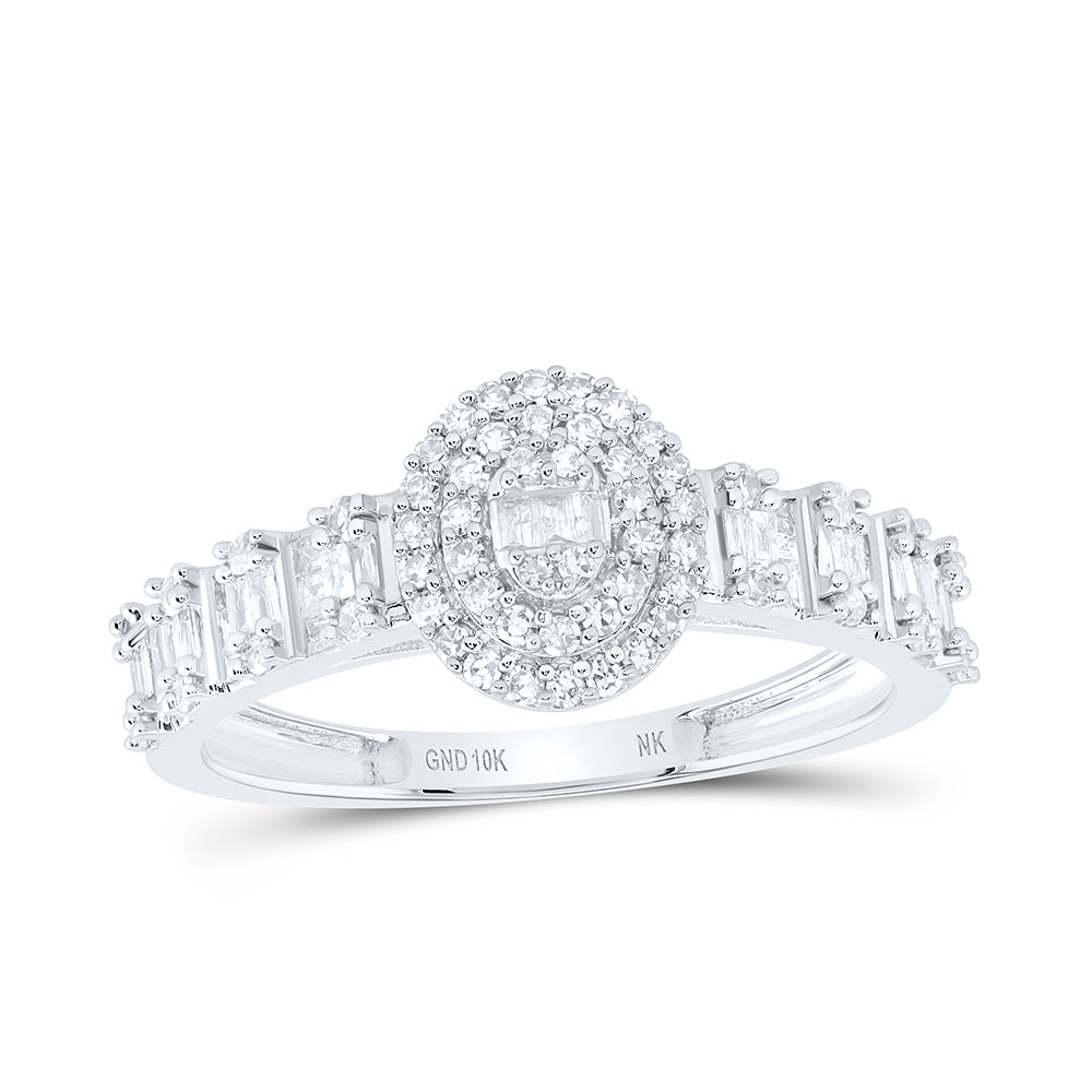 1/2Ctw-Nat Dia Nk Fashion Oval Ladies Ring  (2.12 grams)