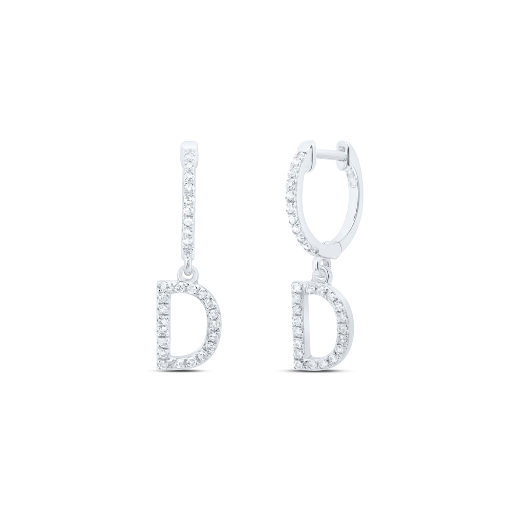 10Kt Gold 1/4Ctw-Dia Nk Gift Initial D" Dangling Earring"