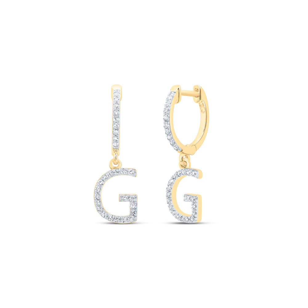 10Kt Gold 1/5Ctw-Dia Nk Gift Initial G" Dangling Earring"