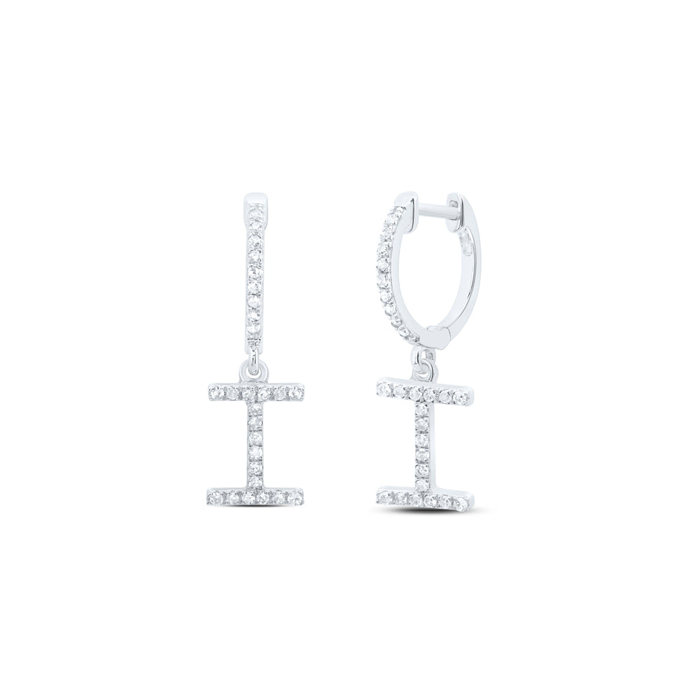 10Kt Gold 1/5Ctw-Dia Nk Gift Initial I" Dangling Earring"