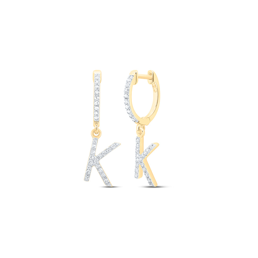 10Kt Gold 1/5Ctw-Dia Nk Gift Initial K" Dangling Earring"