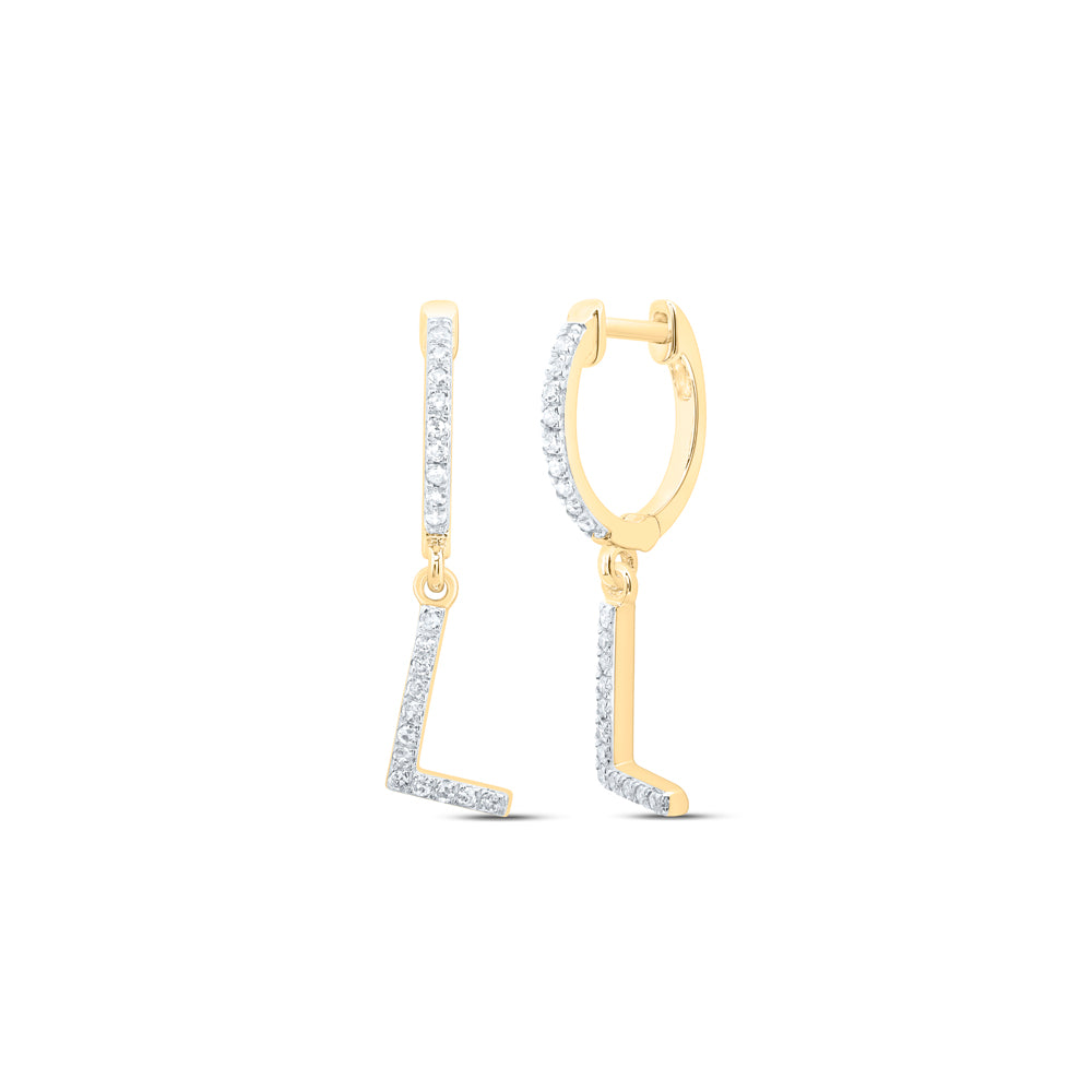 10Kt Gold 1/6Ctw-Dia Nk Gift Initial L" Dangling Earring"