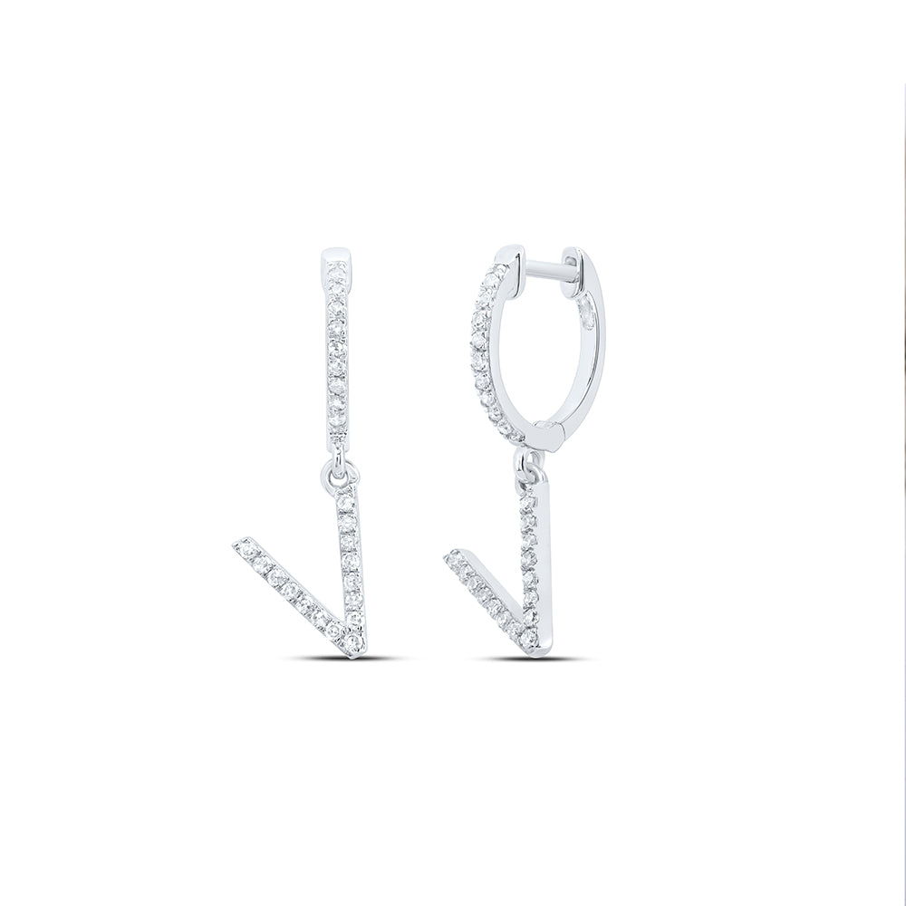 10Kt Gold 1/5Ctw-Dia Nk Gift Initial V" Dangling Earring"