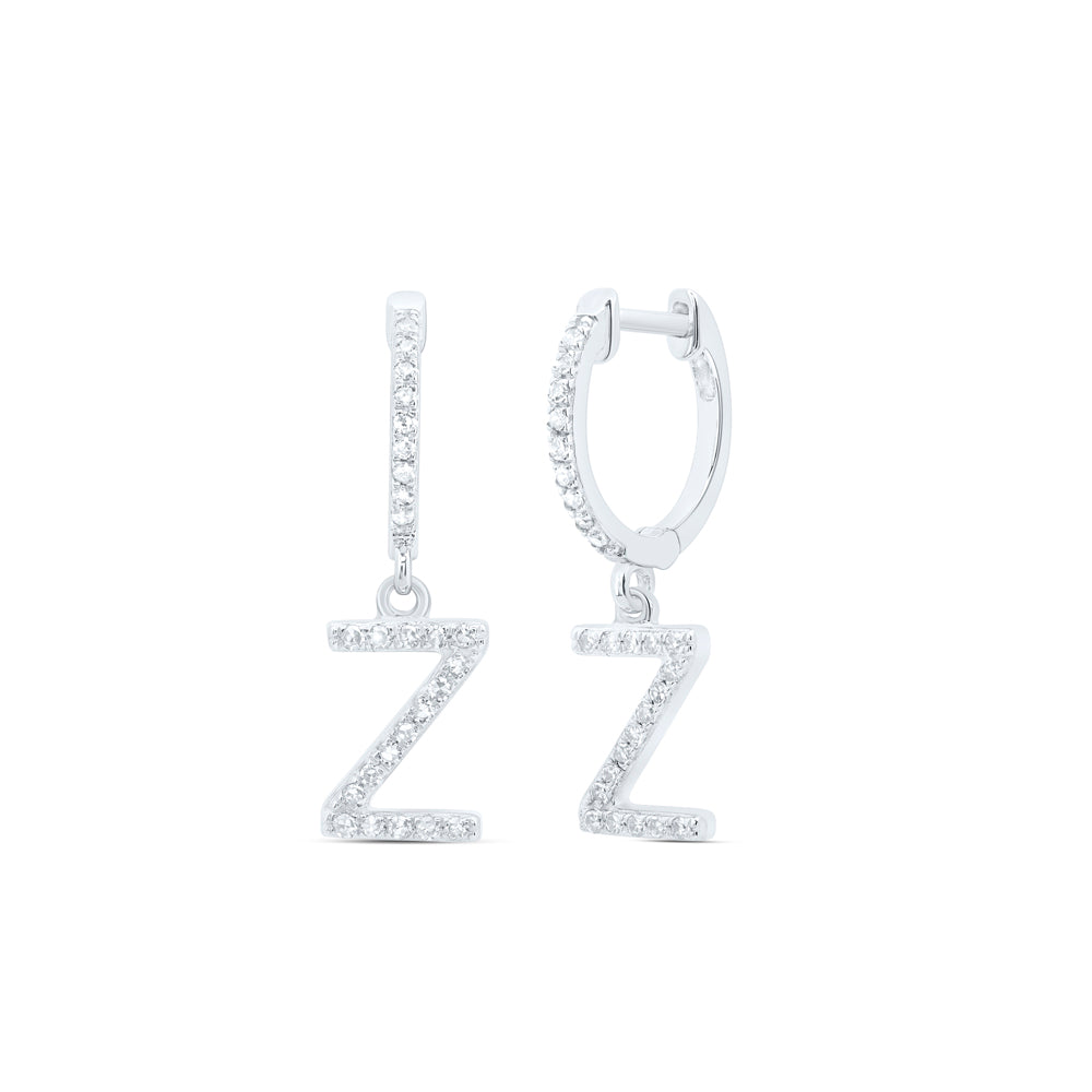 10Kt Gold 1/5Ctw-Dia Nk Gift Initial Z" Dangling Earring"