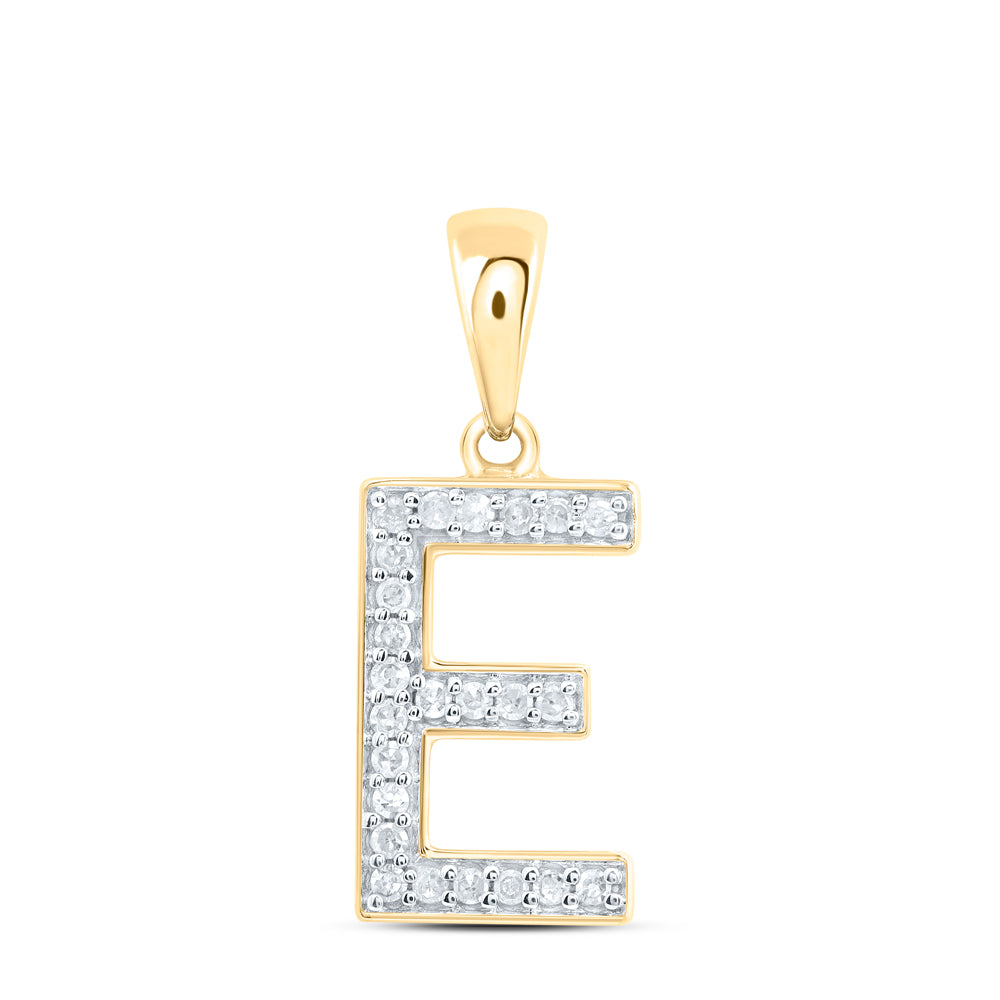 10Kt Gold 1/10Ctw-Dia P1 Gift Initial E" Pendant"