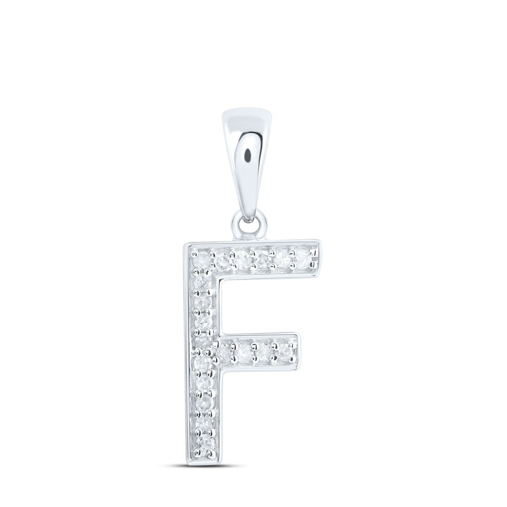 10Kt Gold 1/12Ctw-Dia P1 Gift Initial F" Pendant"